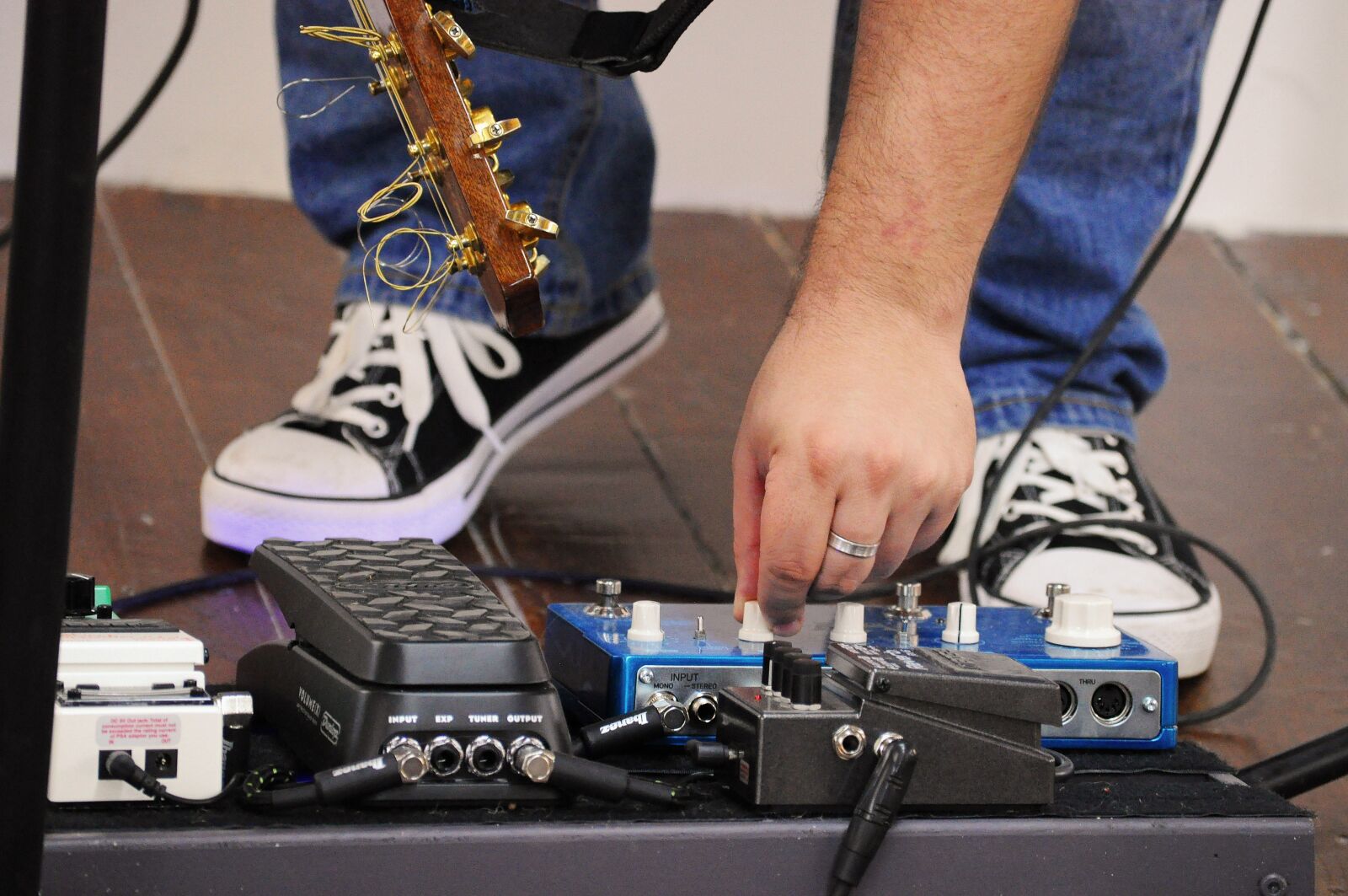 Nikon D5000 sample photo. Equipment, pedals, guitar photography