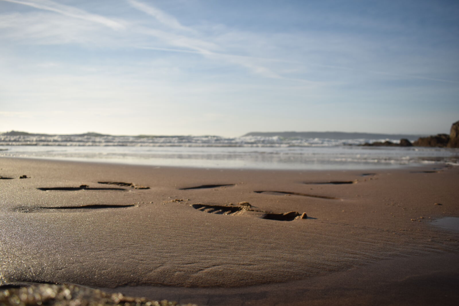 Nikon D3300 sample photo. Beach, footprint, ocean, sand photography