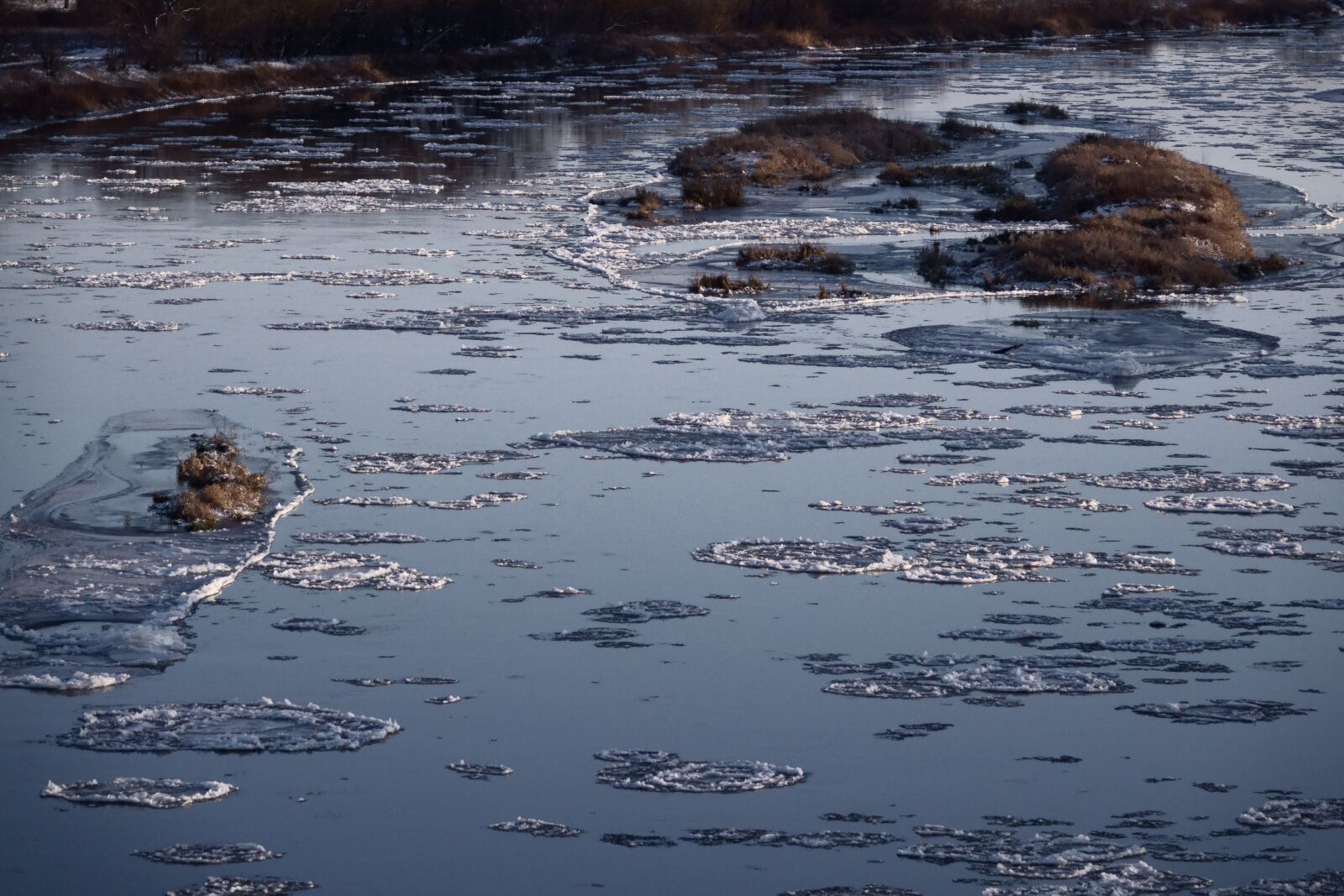 Sony Cyber-shot DSC-RX10 IV sample photo. Winter, river, ice floes photography