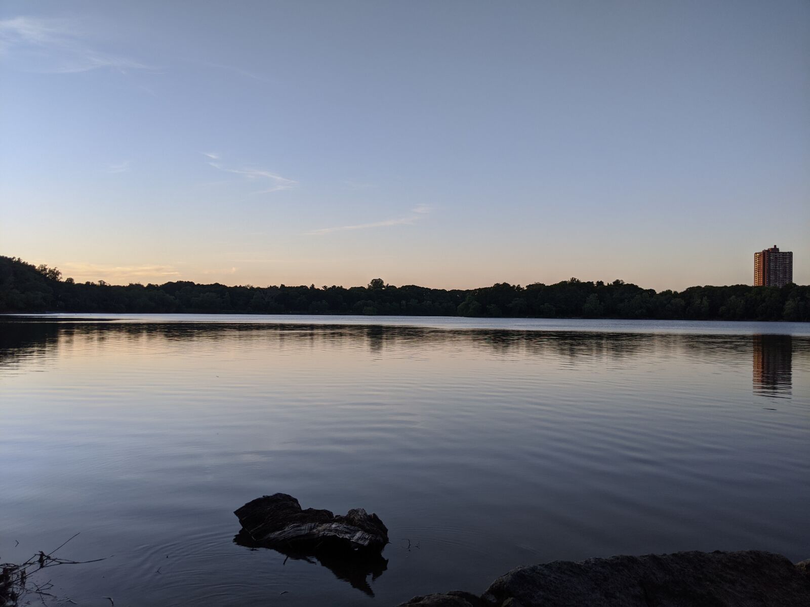 Google Pixel 3a sample photo. Evening, pond, reflection photography