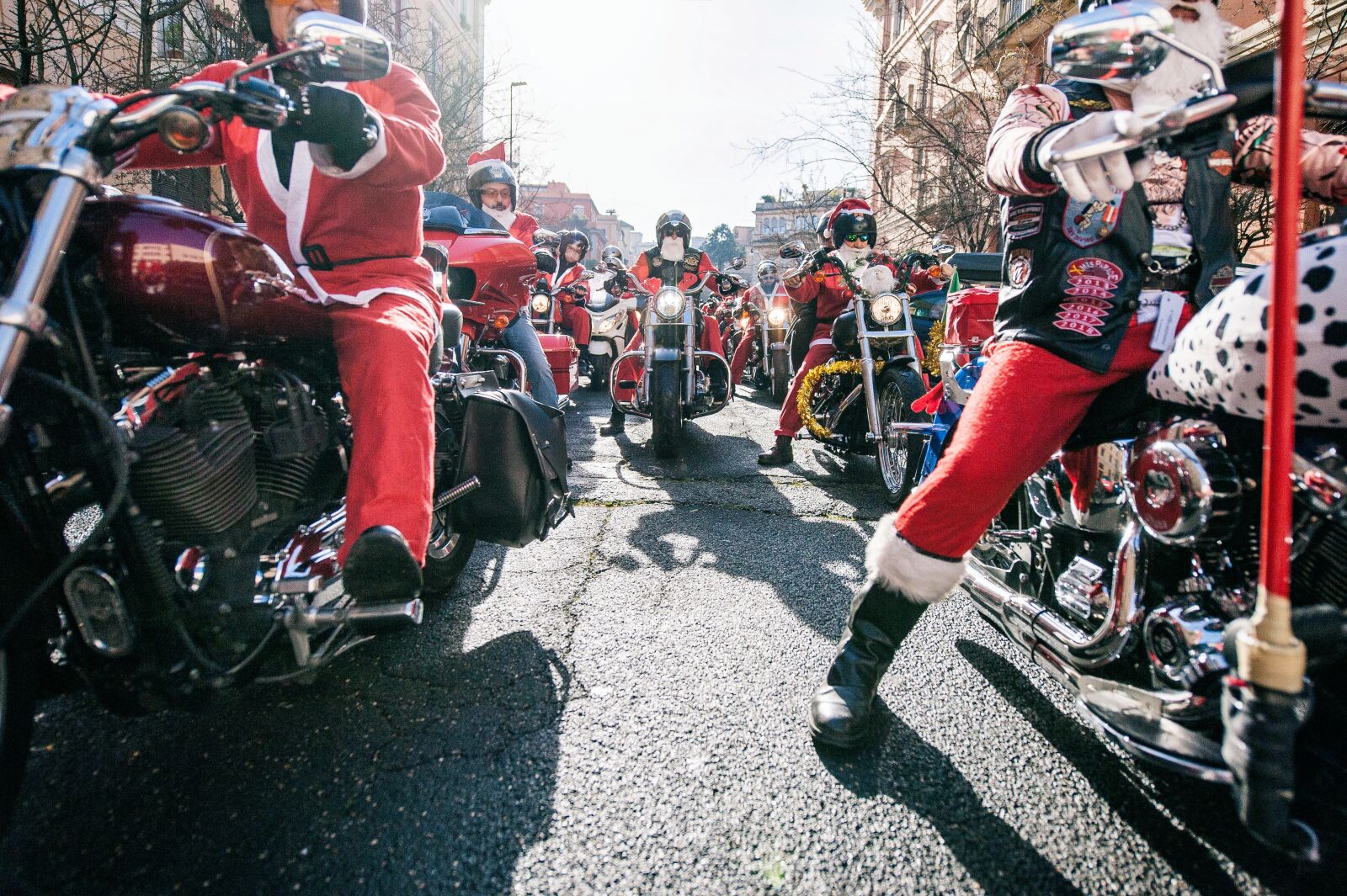 Nikon D3 sample photo. Biker, santa claus, christmas photography