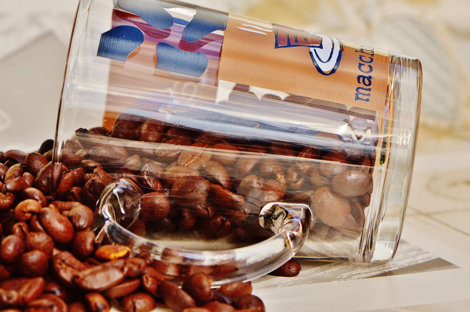 Nikon D3200 sample photo. Coffee, coffee beans, cup photography