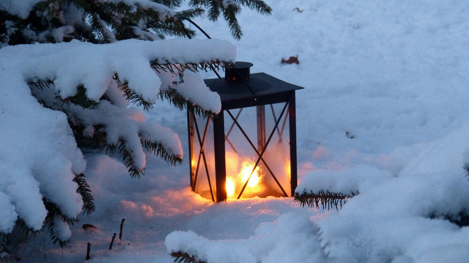 Panasonic DMC-FZ62 sample photo. Christmas, lantern, snow photography