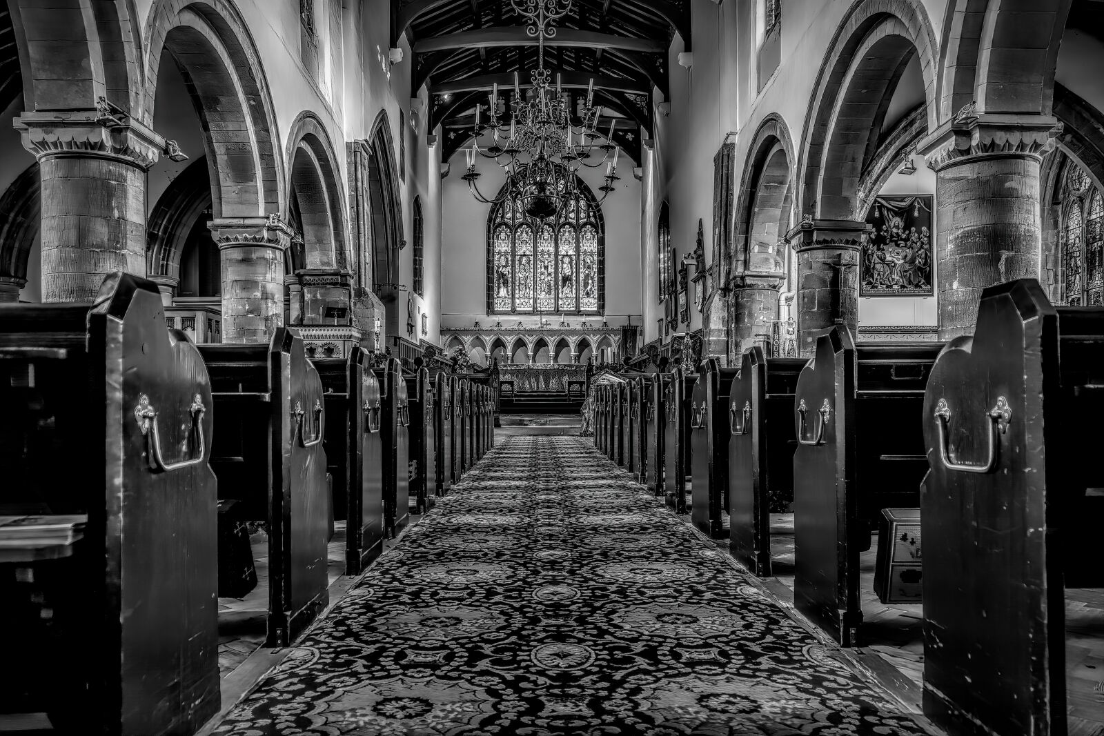 Nikon D7100 sample photo. Church, b w, indoor photography