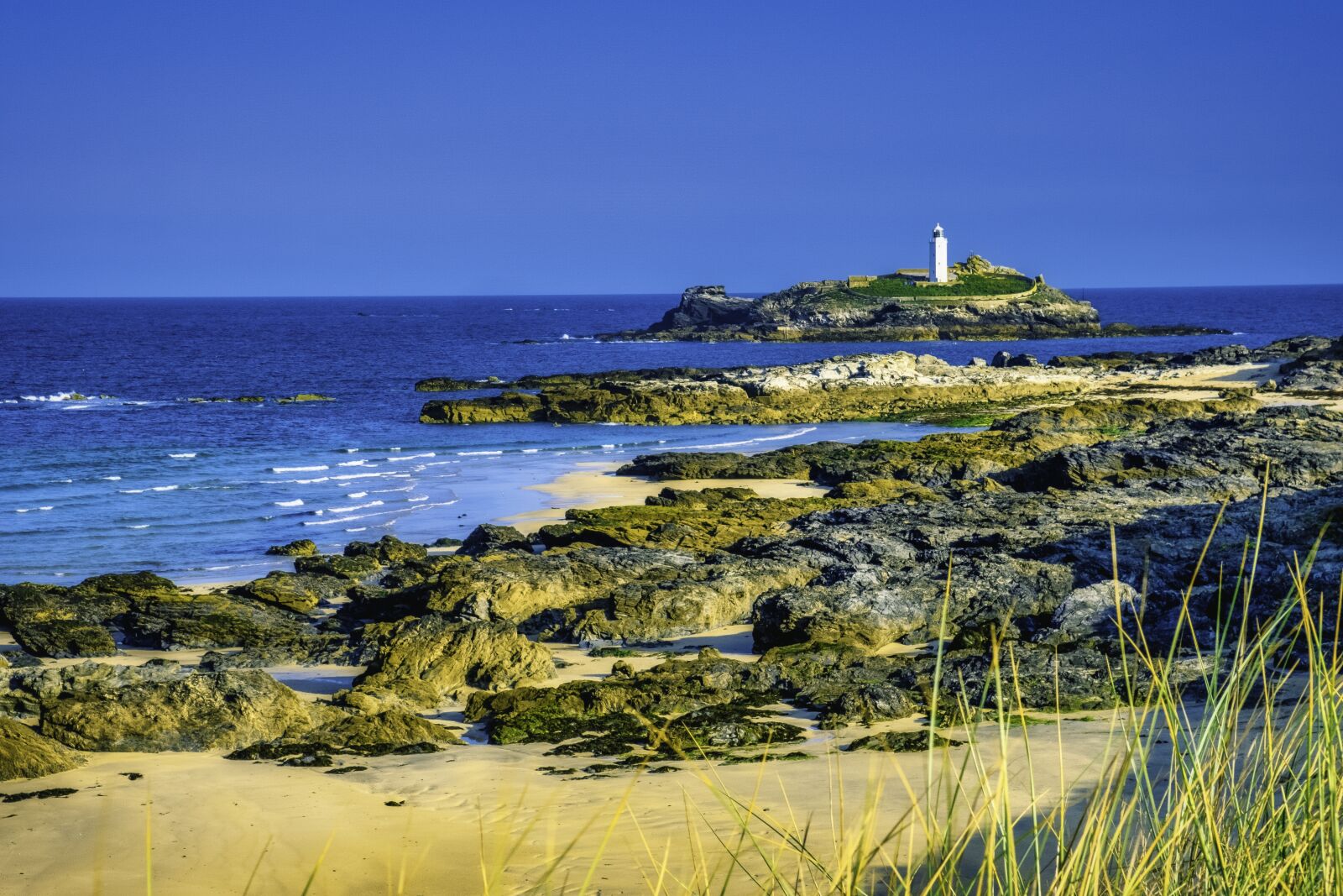 Fujifilm X-T2 sample photo. Godrevy lighthouse, st ives photography
