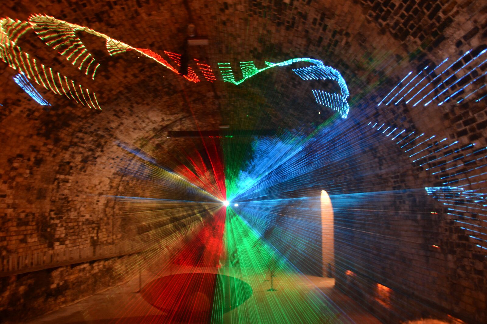 Nikon D3100 sample photo. Laser show, cellar, old photography