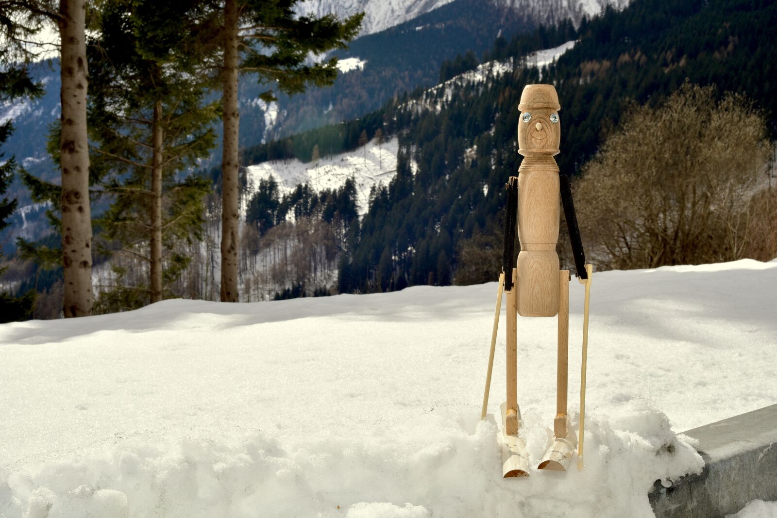 Nikon D750 sample photo. Pinocchio, snow, white photography