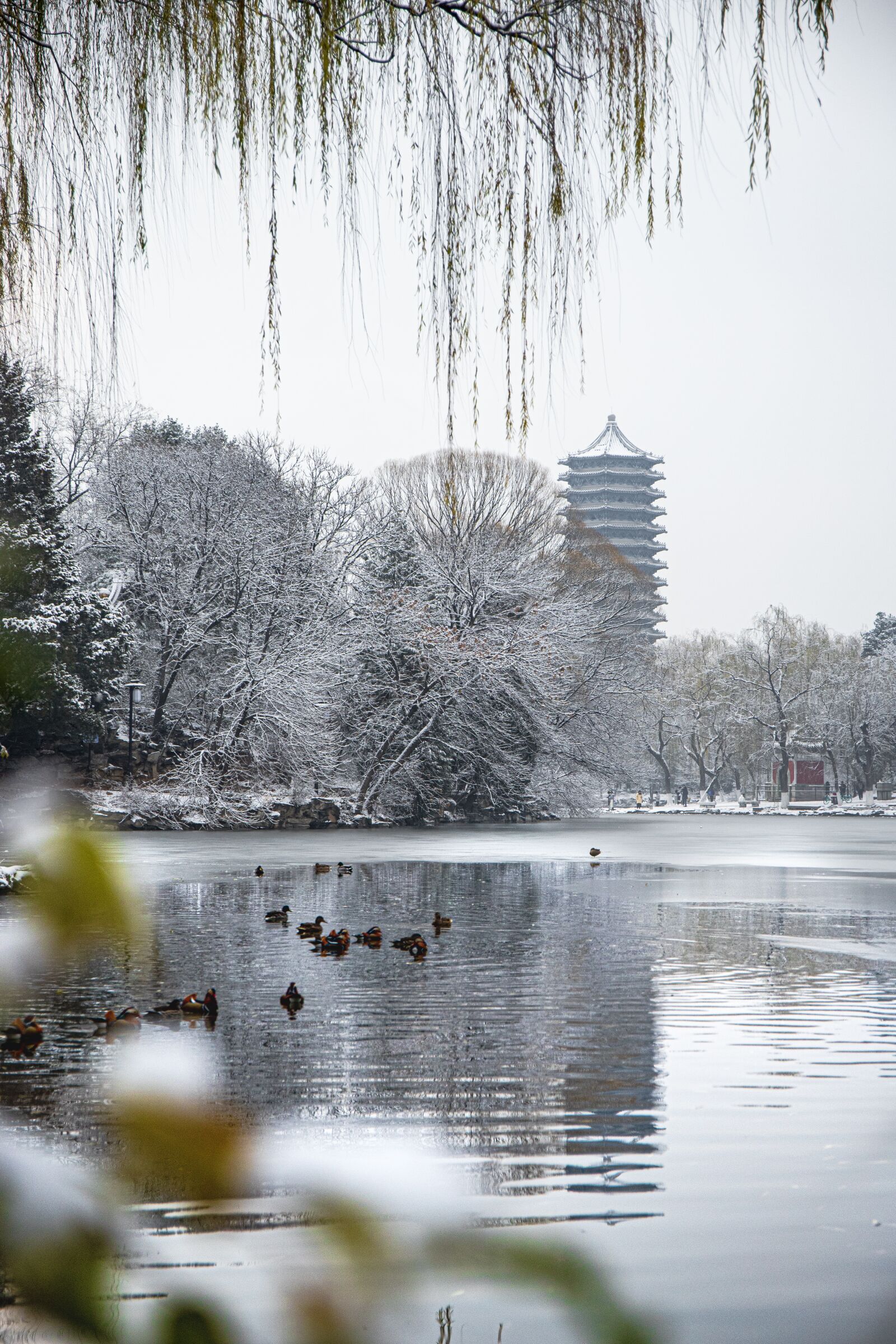 Canon EOS 6D Mark II + Canon EF 24-70mm F4L IS USM sample photo. Lake, snow, tower photography