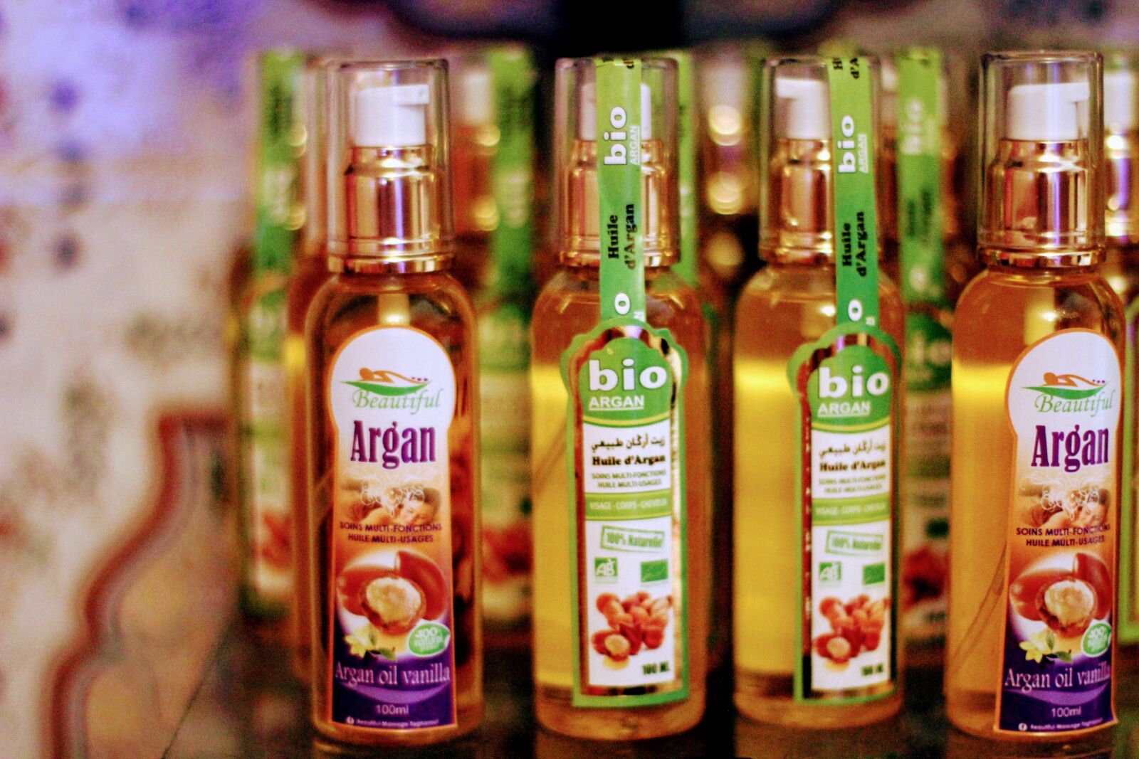 Canon EOS 60D + Canon EF 50mm F1.4 USM sample photo. Bottles, argan oil, argan photography
