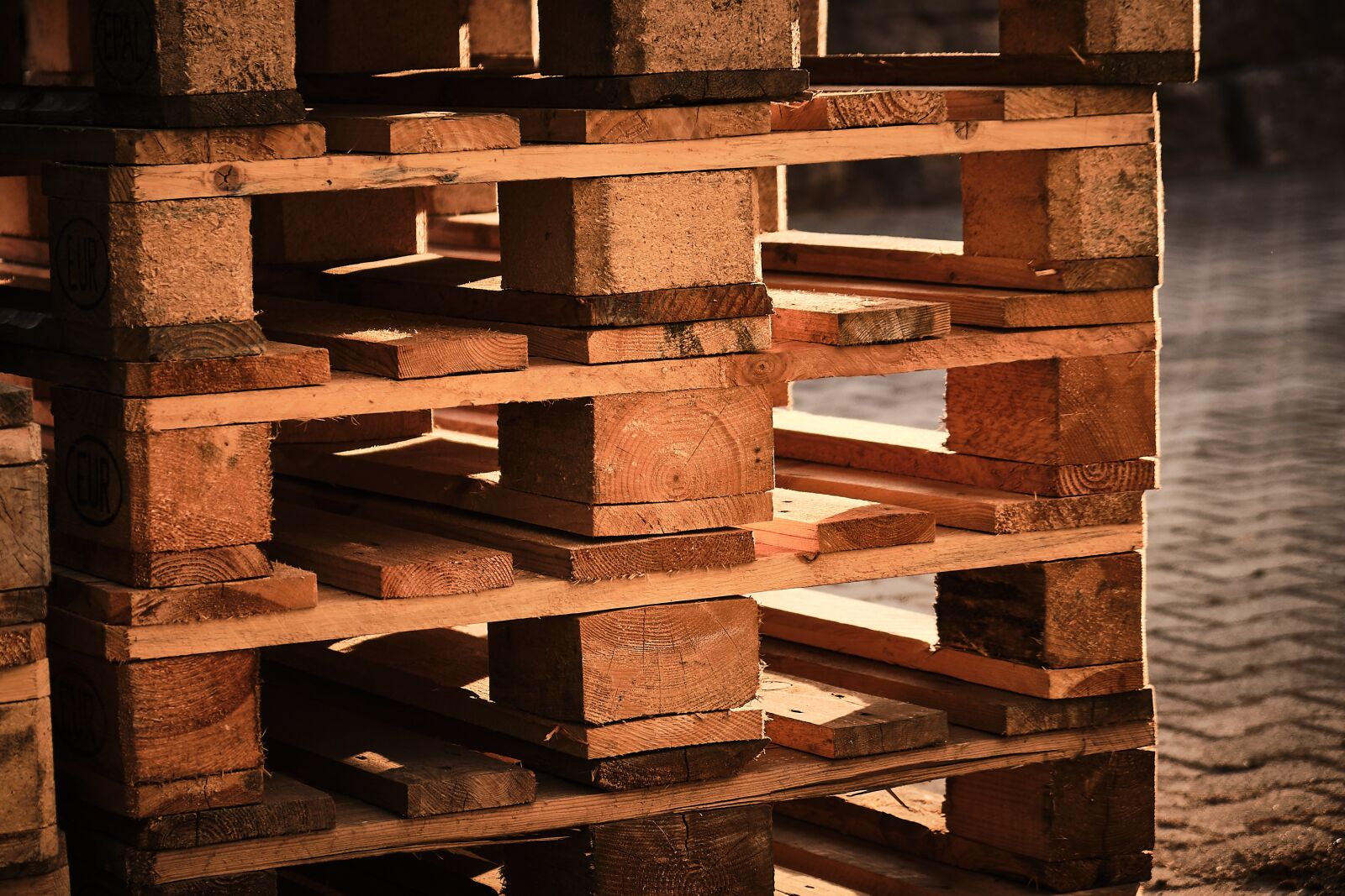 Fujifilm XF 18-55mm F2.8-4 R LM OIS sample photo. Pallets, euro pallet, stacked photography