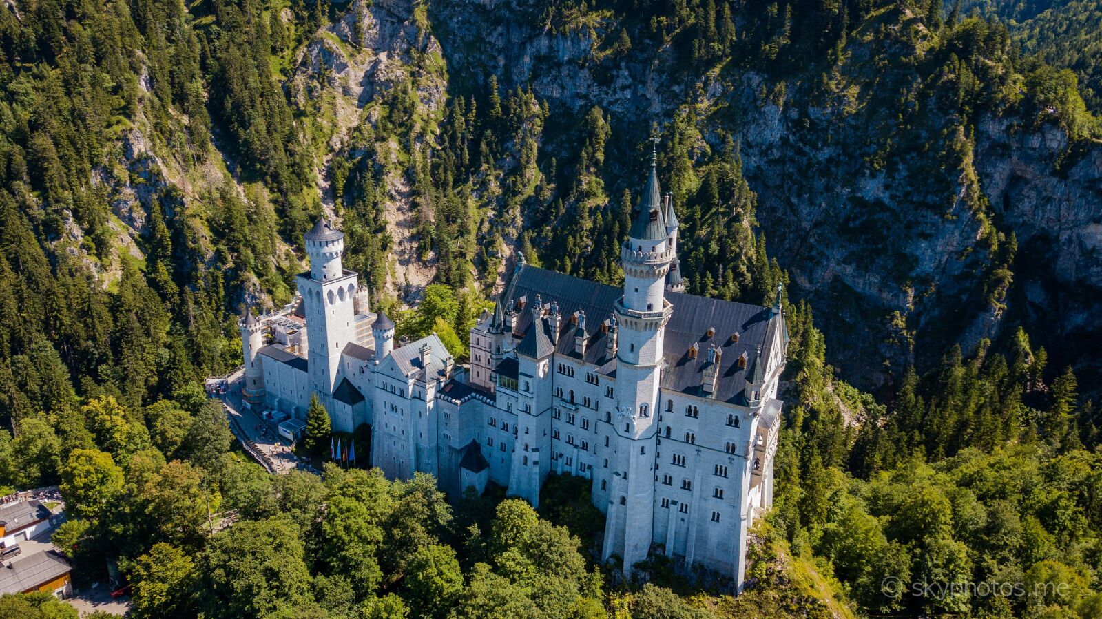 DJI FC220 sample photo. Neuschwanstein, castle, drone photography