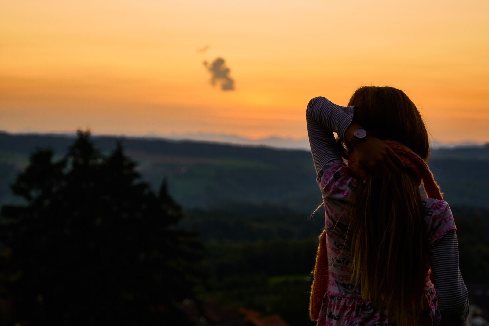 Sony a6300 sample photo. Evening sky, girl, sunset photography