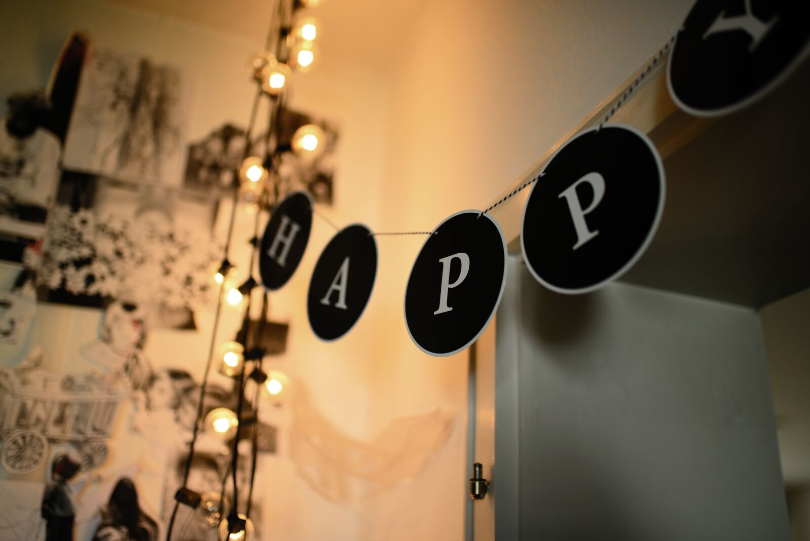 Nikon D610 sample photo. Decoration, light, letter chain photography