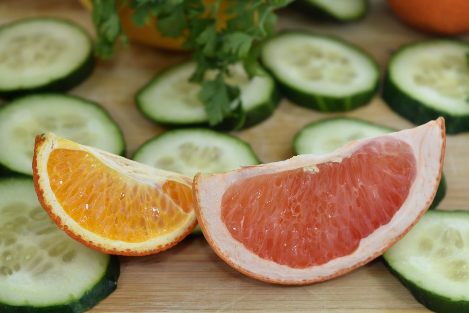 Nikon D5500 sample photo. Cucumber, grapefruit, independence, mandarin photography