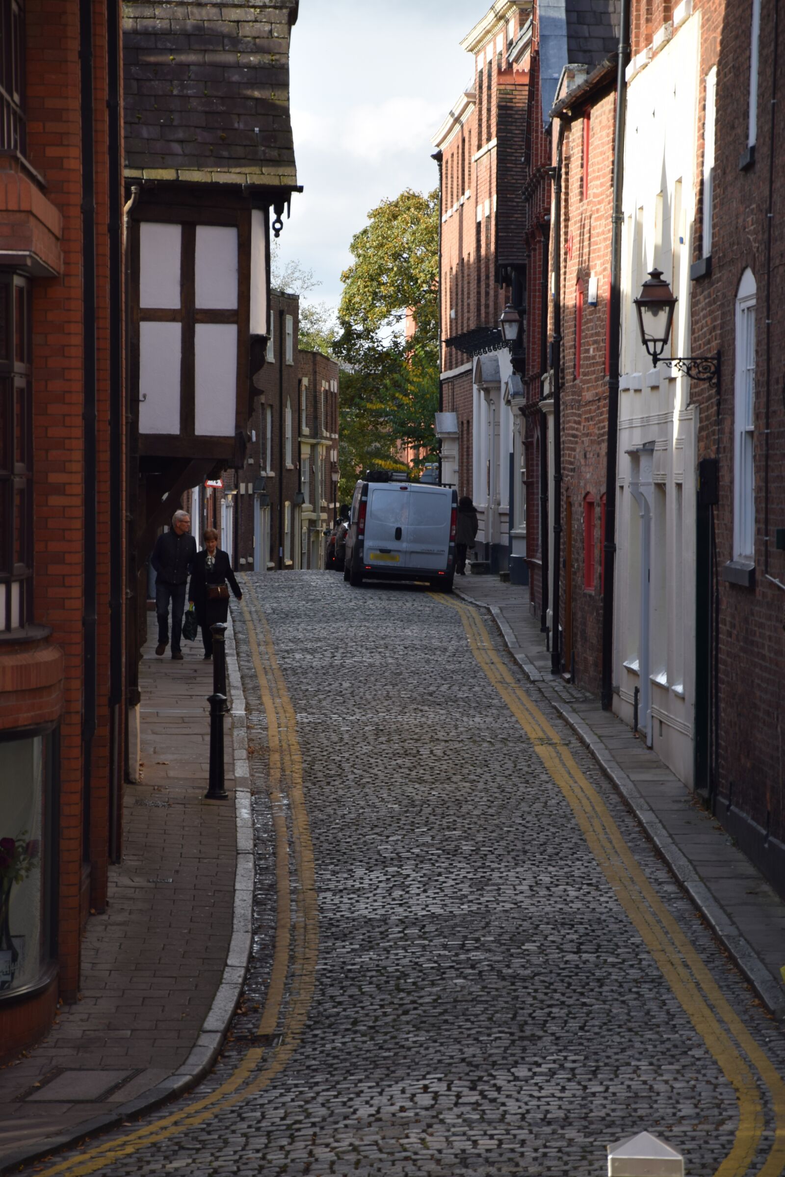 Nikon D5300 sample photo. Chester, side street, narrow photography