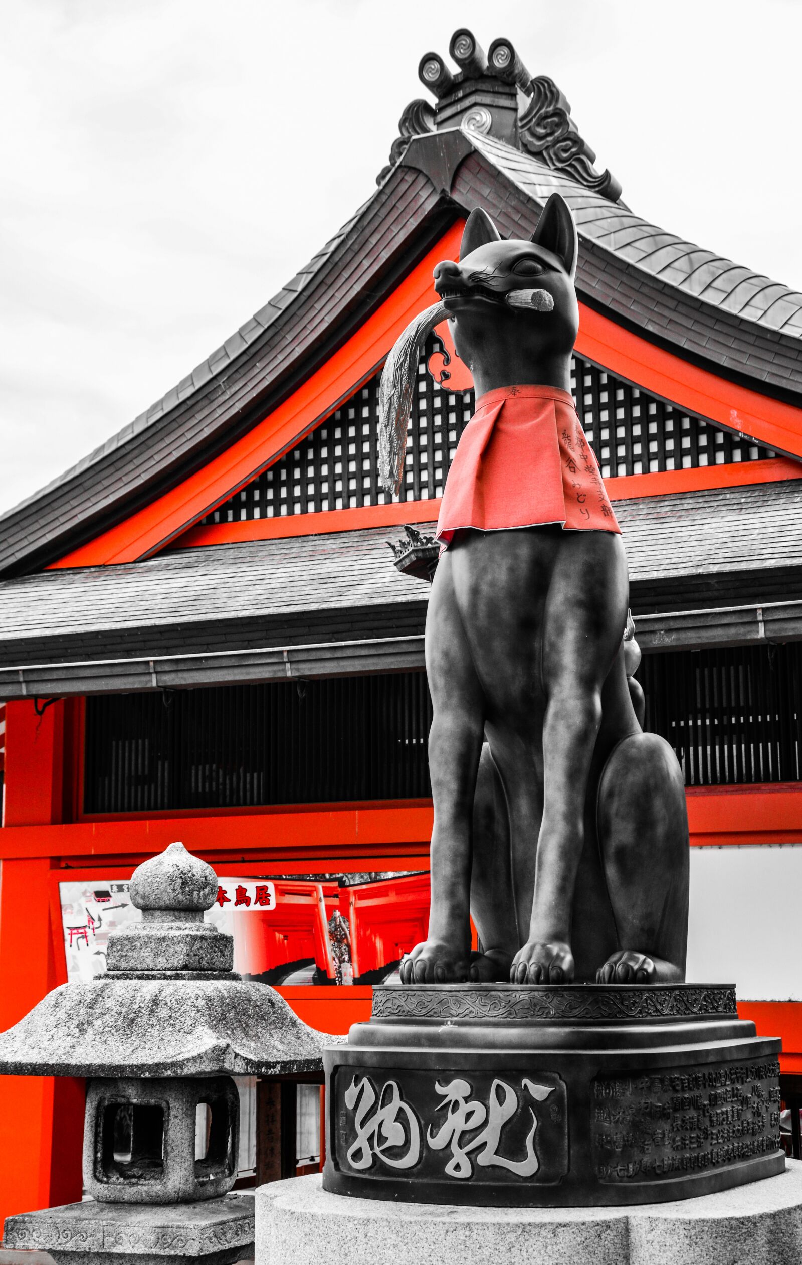 Nikon D5200 sample photo. Fox, japan, shrine photography