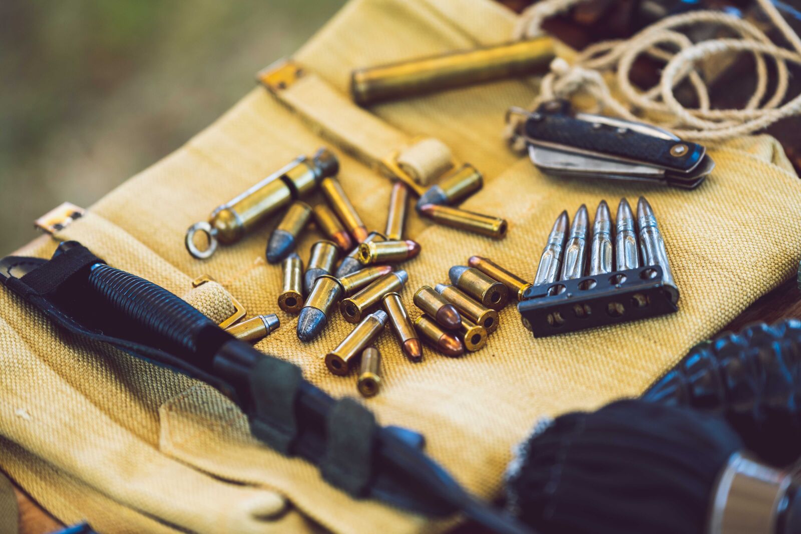Nikon D750 sample photo. Bullets, closeup, knife photography