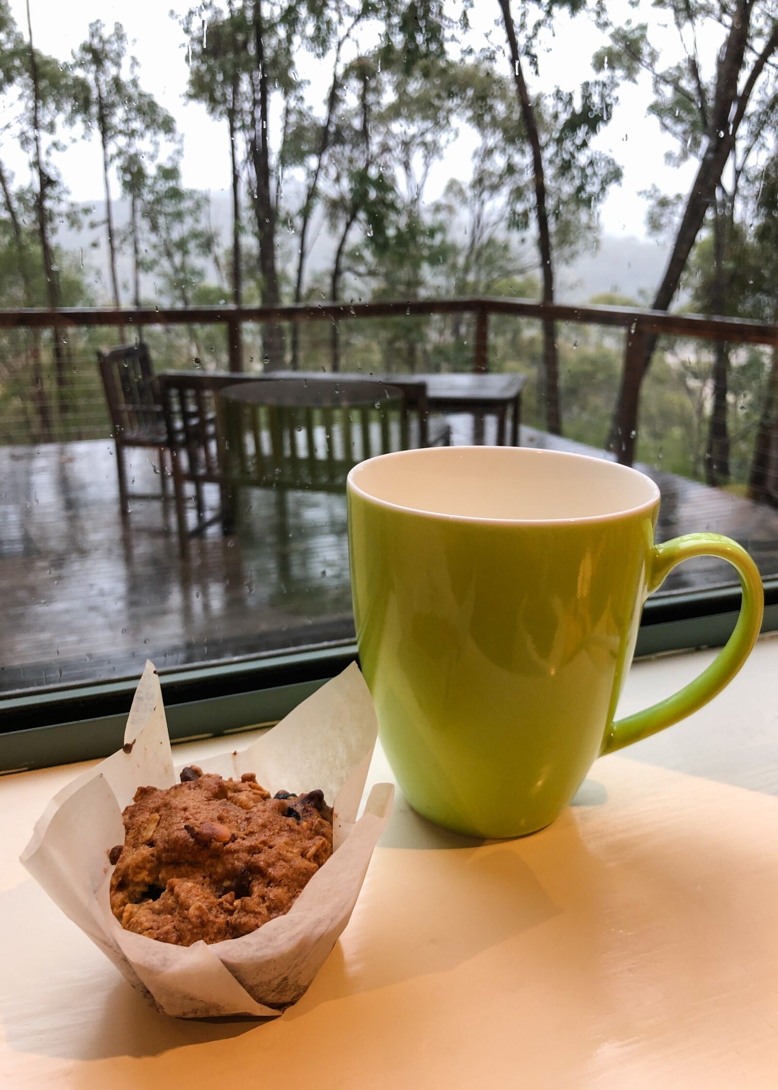 iPhone X back dual camera 4mm f/1.8 sample photo. Muffin, coffee, break photography