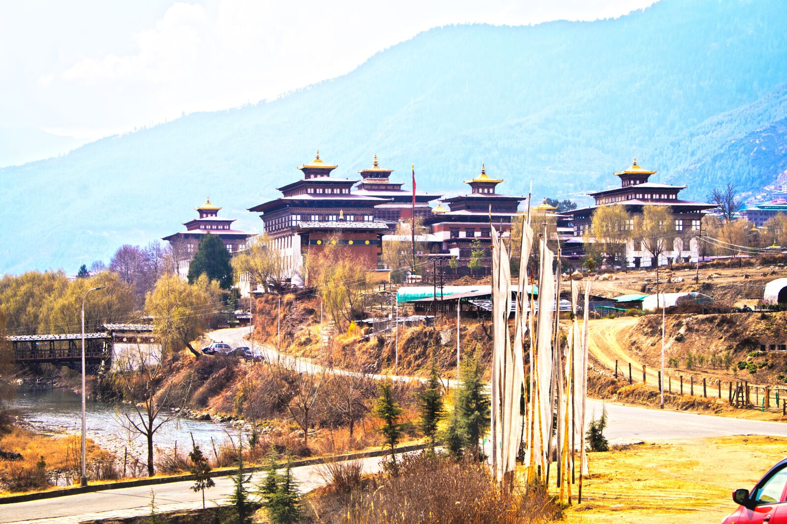 Canon EOS 80D sample photo. Bhutan, fortress, valley photography