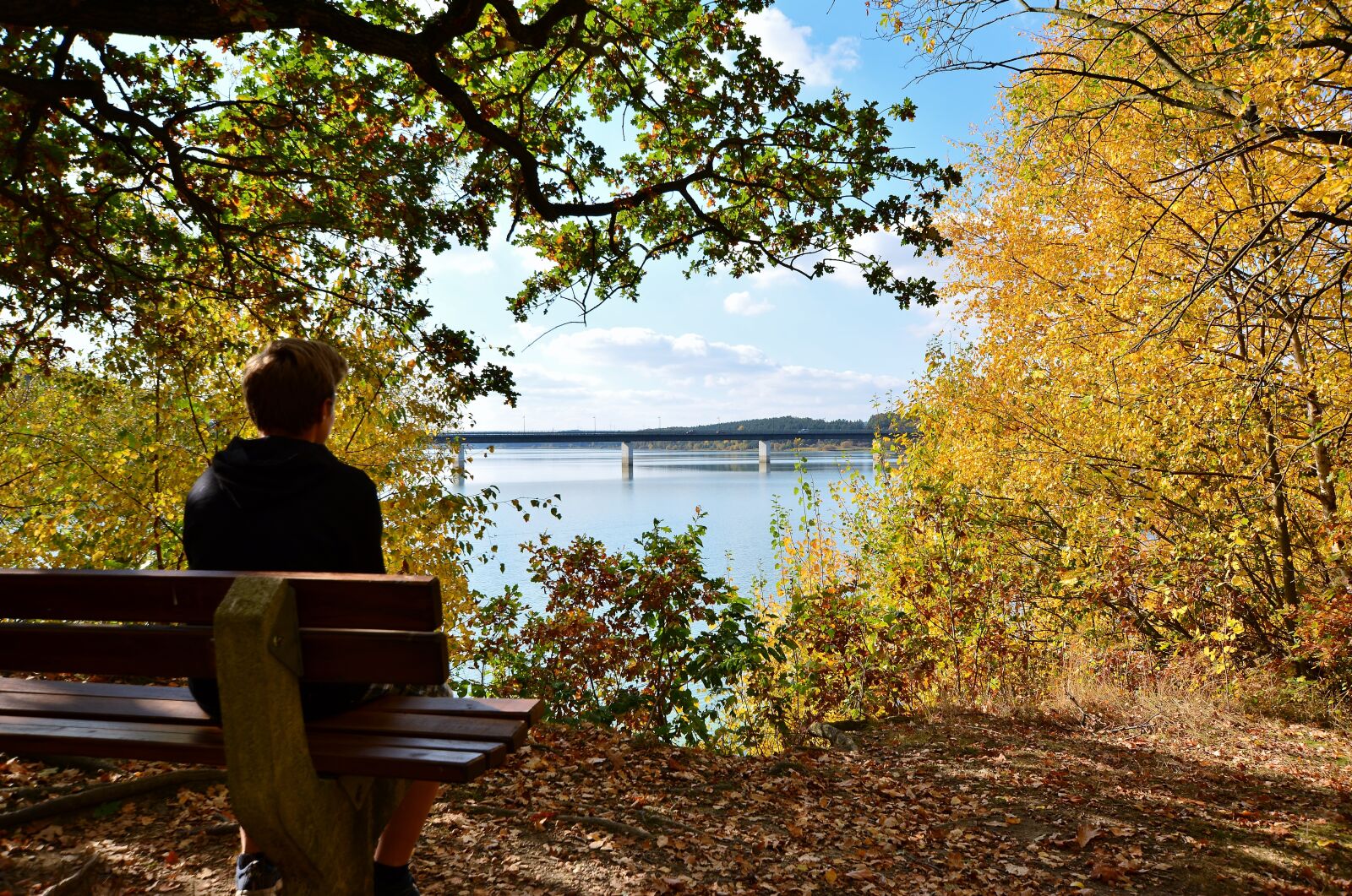 Nikon D5200 sample photo. Autumn, dam, landscape photography