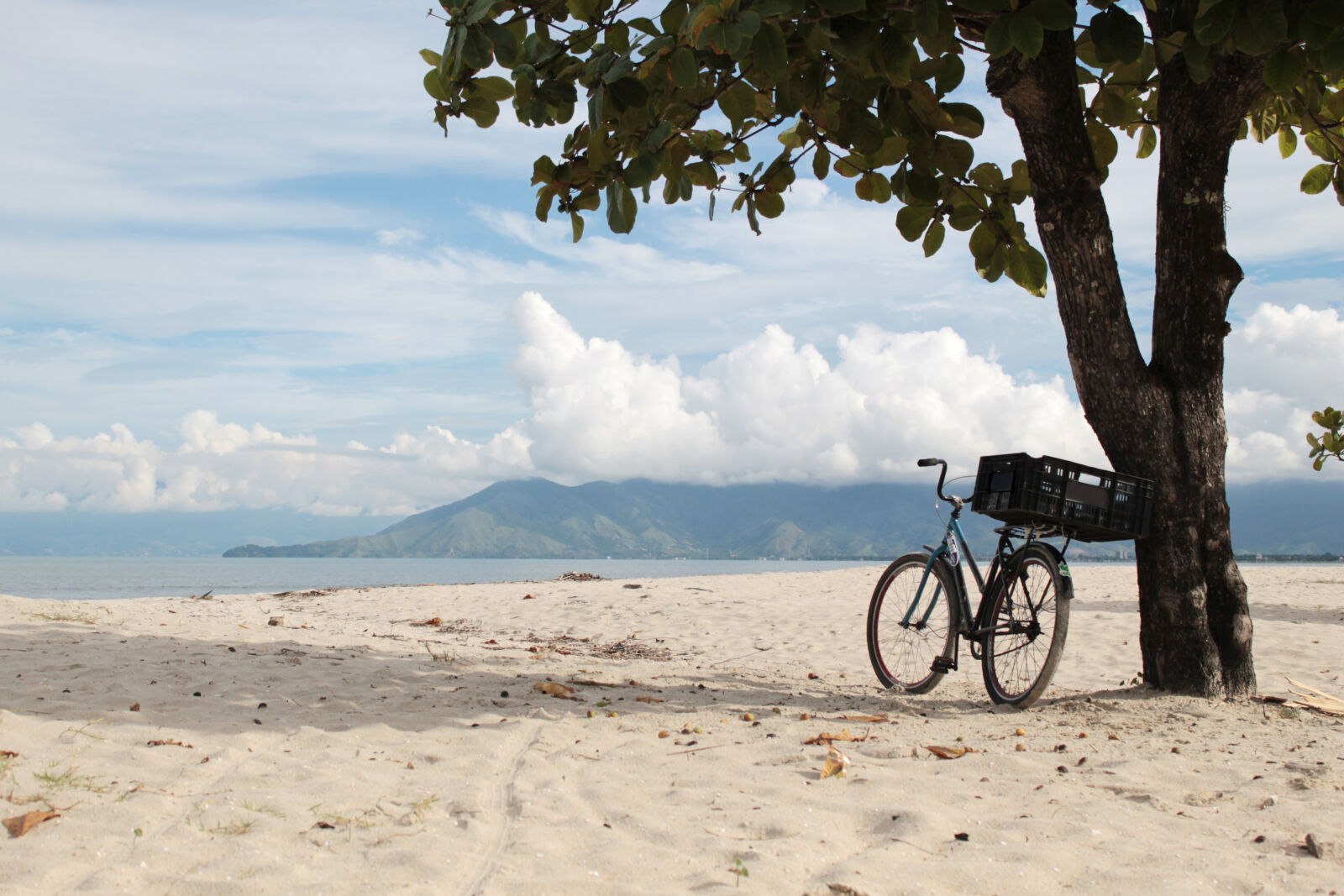 Canon EOS 1100D (EOS Rebel T3 / EOS Kiss X50) sample photo. Beach, bicycle, cloud, clouds photography