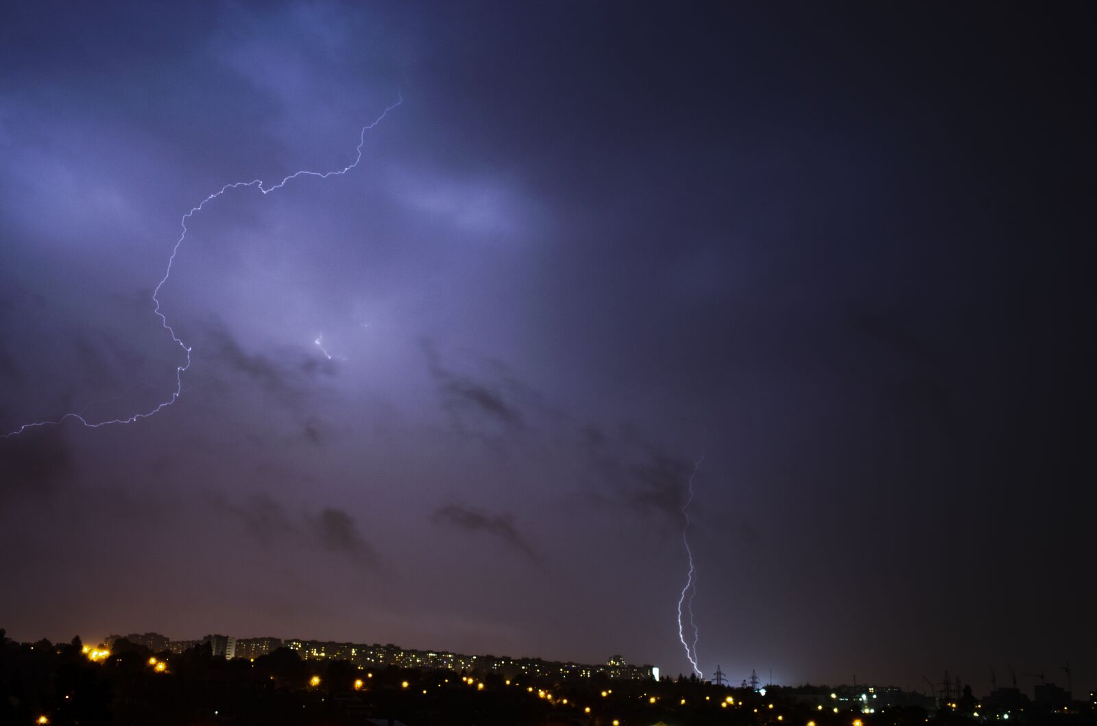 Nikon D5100 sample photo. Thunderstorm, lightning, night photography