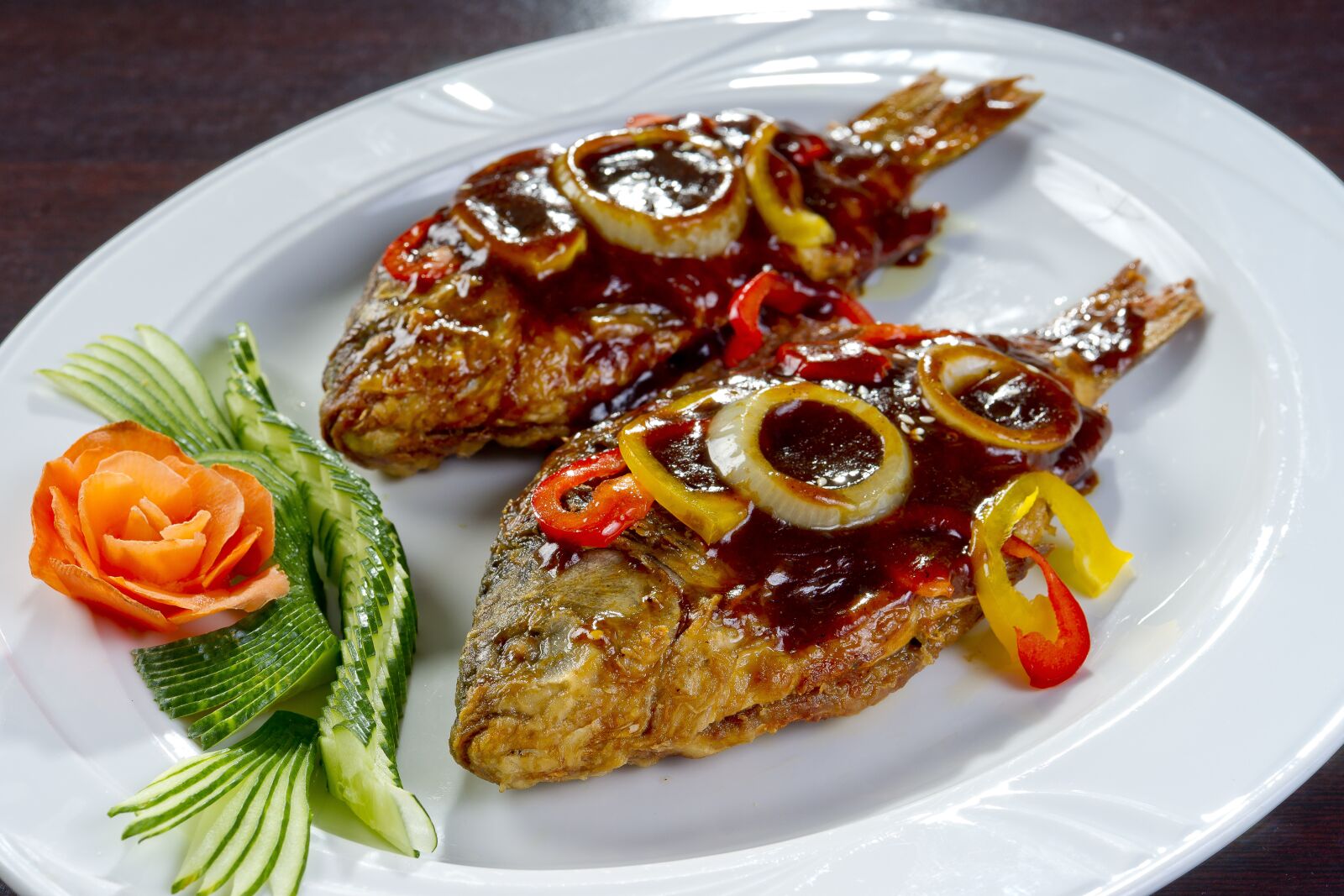 Sony Alpha DSLR-A850 sample photo. Korean food, fried crucian photography