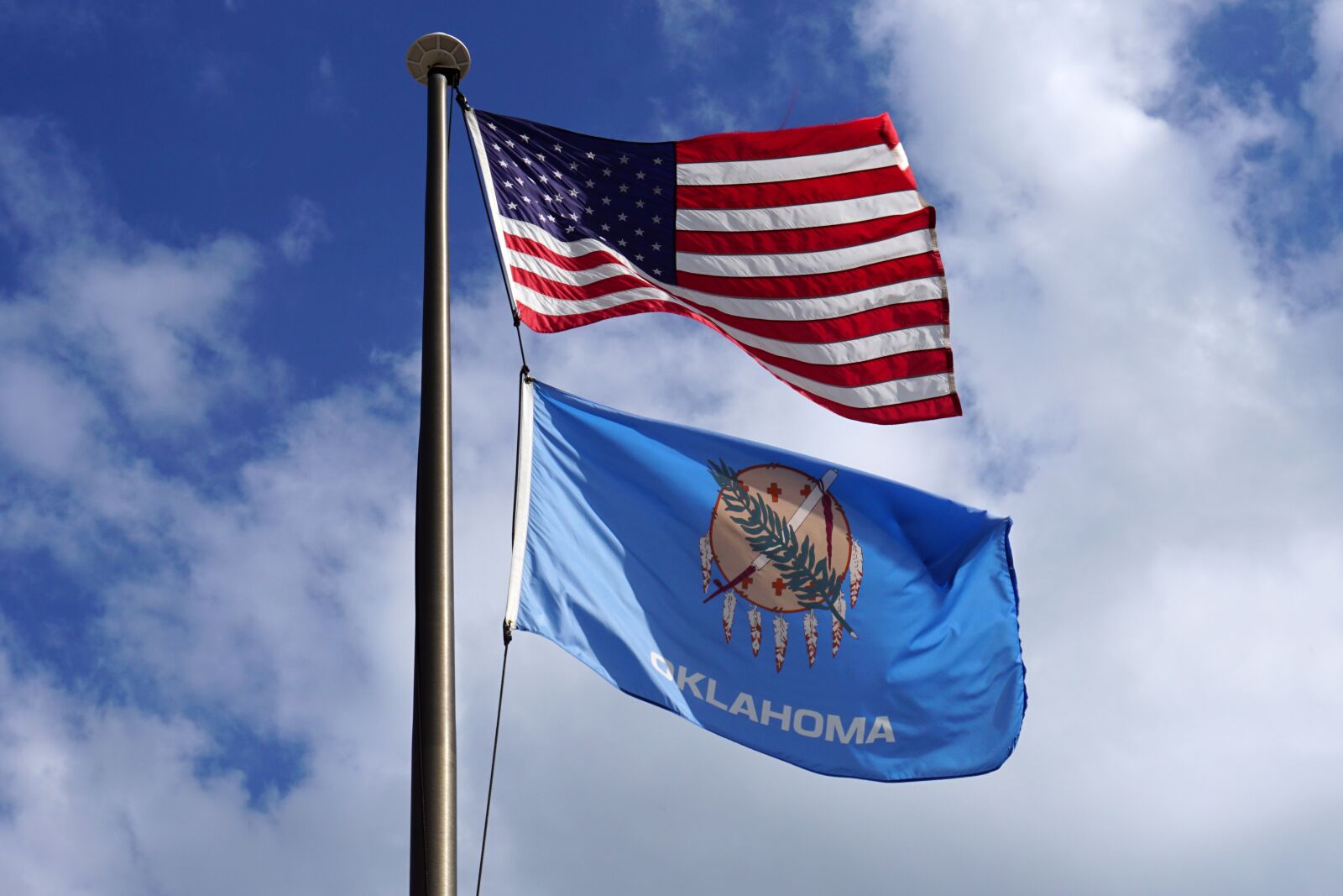 Sony a6000 sample photo. Oklahoma, state, flag photography