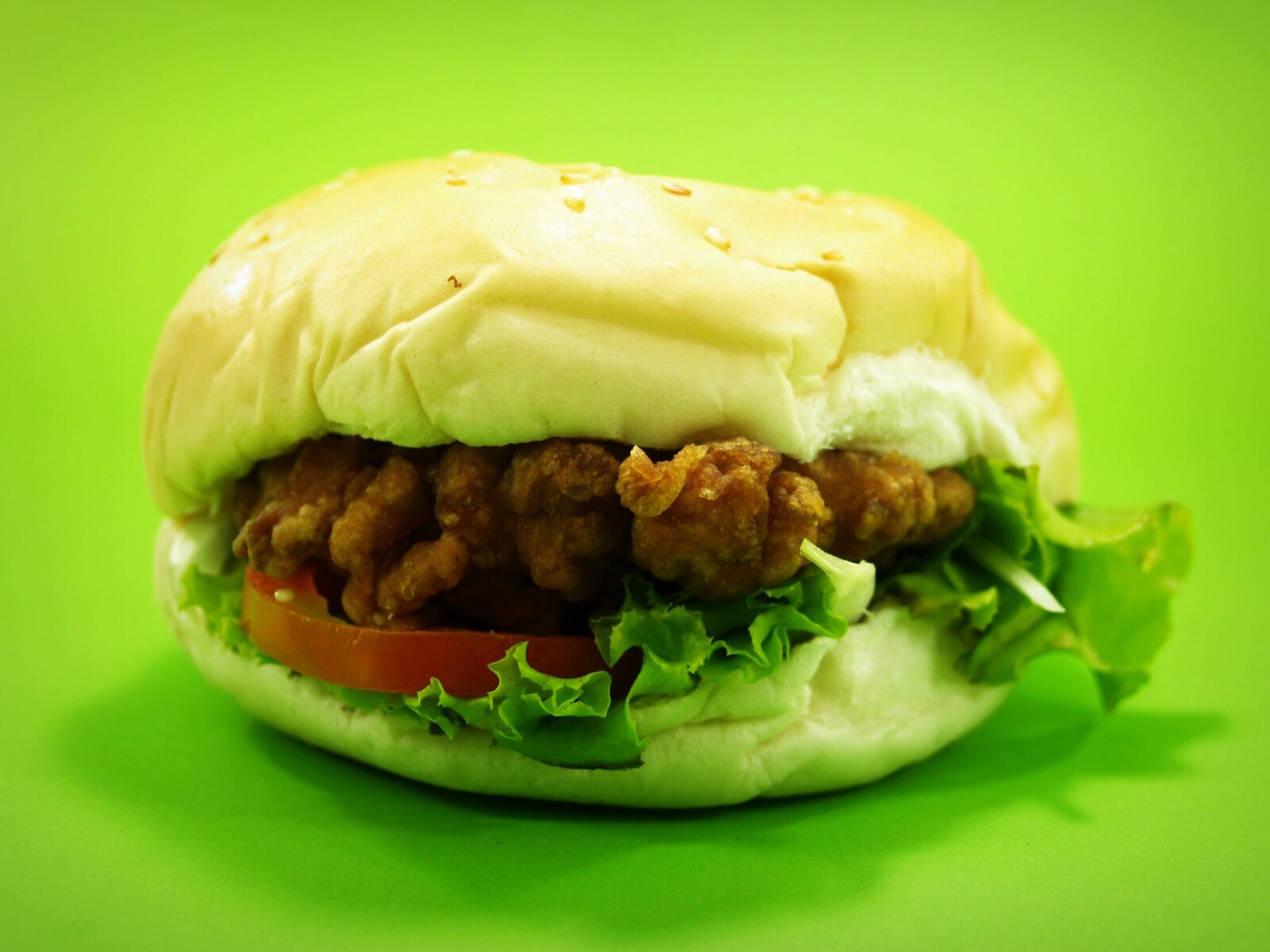Olympus E-300 (EVOLT E-300) sample photo. Hamburger, burger, bun photography