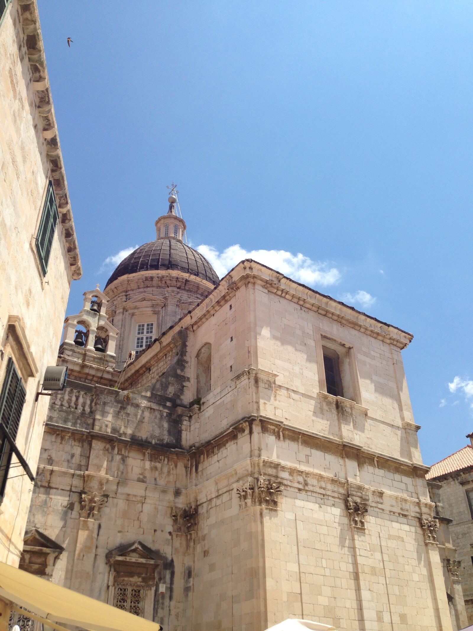 iPhone 5 back camera 4.12mm f/2.4 sample photo. Antique, blue sky, church photography