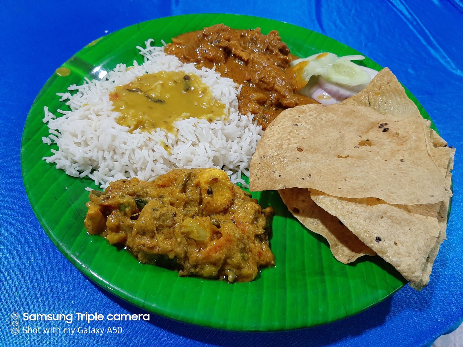Samsung SM-A505F sample photo. Food, indian thali, rice photography