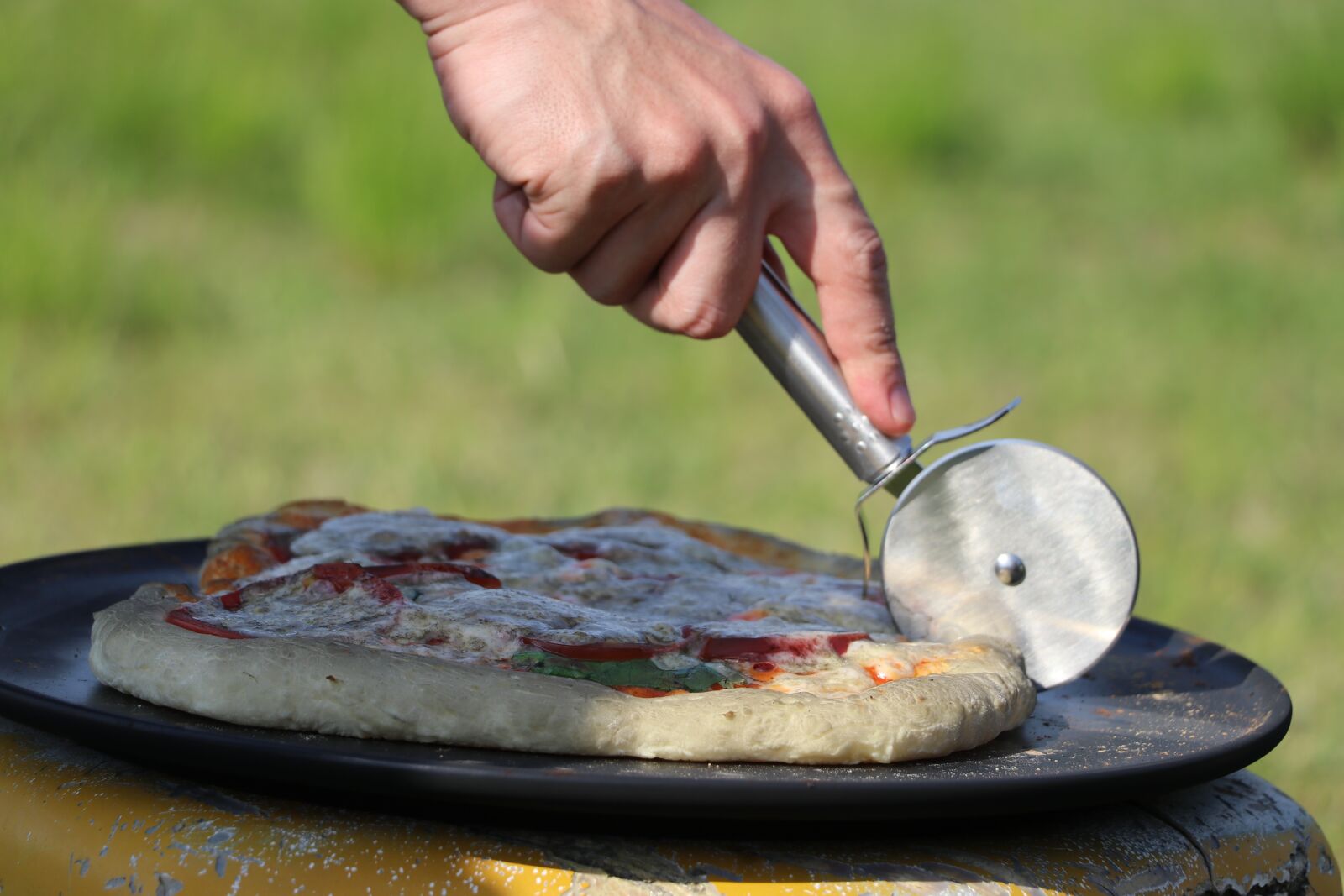 Canon EOS 80D sample photo. Pizza, barbecue, cut photography