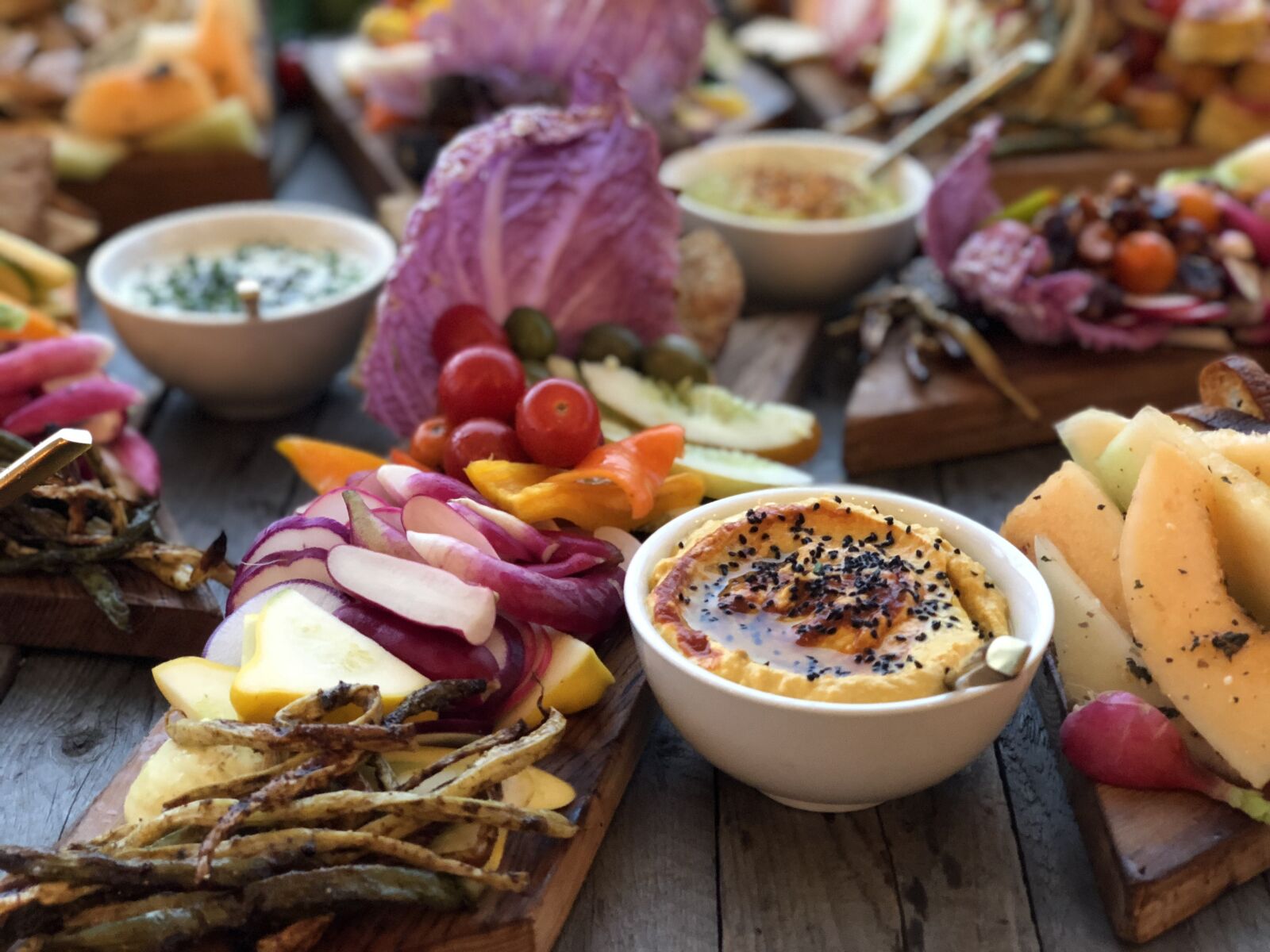 iPhone X back dual camera 6mm f/2.4 sample photo. Vegan, hummus, healthy photography