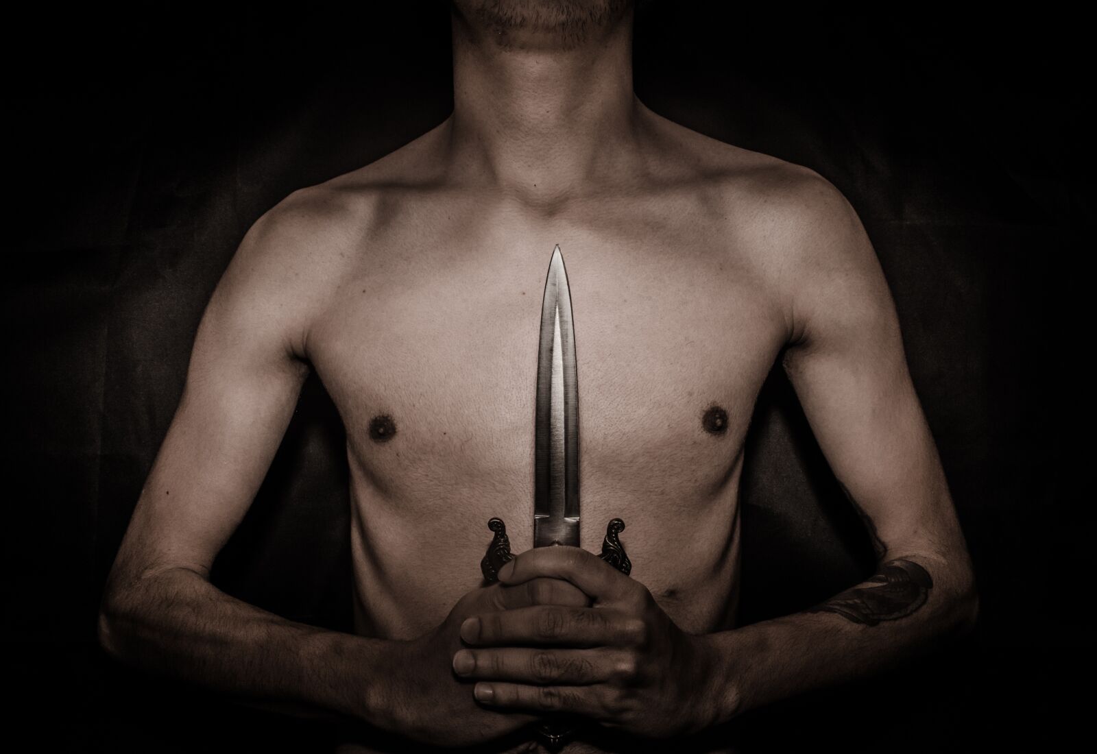 Nikon D5100 sample photo. Dagger, knife, dark photography