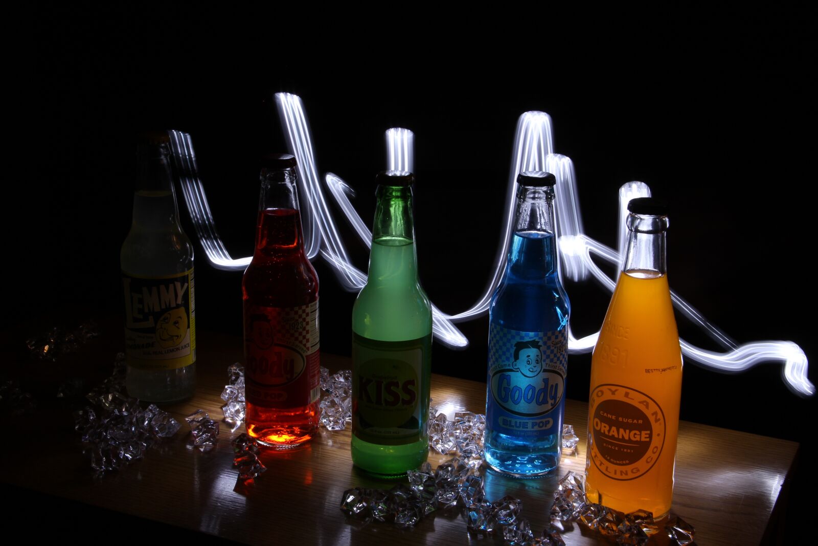 Canon EOS 600D (Rebel EOS T3i / EOS Kiss X5) sample photo. Light painting, soda bottles photography