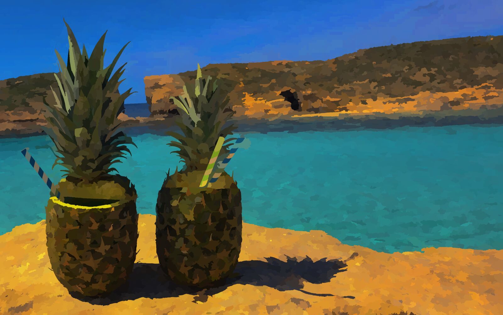Samsung Galaxy S9 sample photo. Pineapple, painting, malta photography