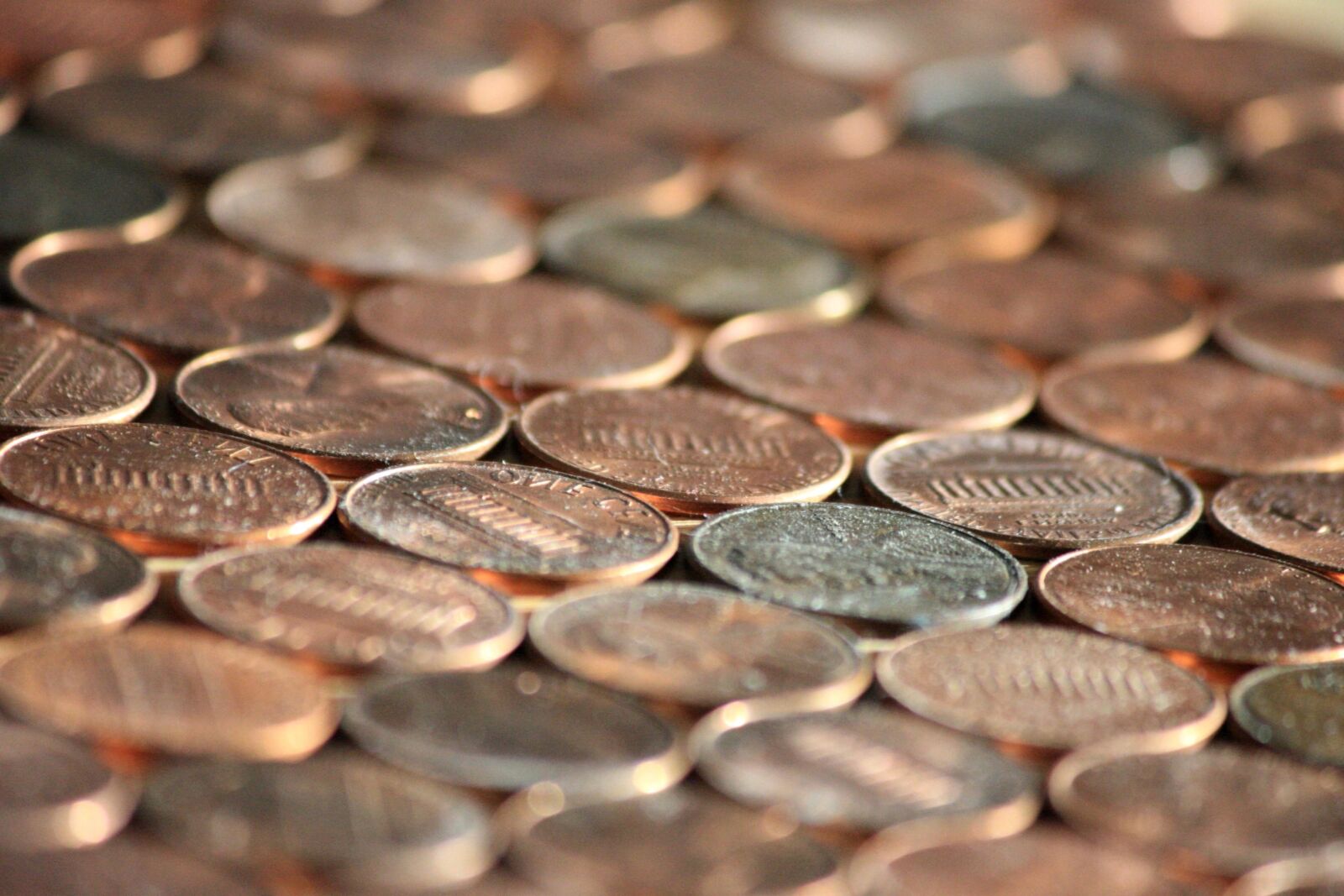 f/4-5.6 IS II sample photo. Money, pennies, metal coins photography