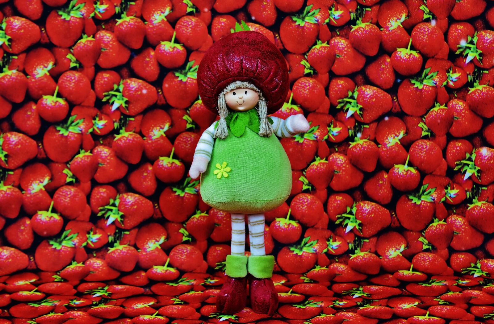 Nikon D7200 sample photo. Strawberries, doll, fruit photography
