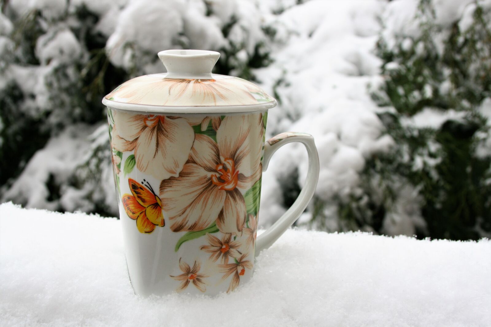 Canon EOS 400D (EOS Digital Rebel XTi / EOS Kiss Digital X) sample photo. Mug, tea, winter photography