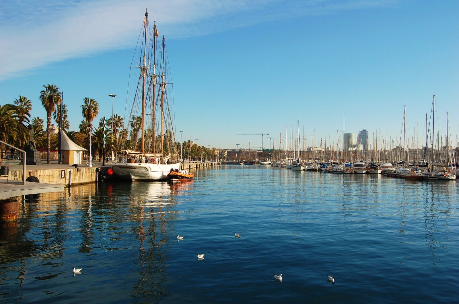 Nikon D40 sample photo. Port of barcelona, sailboat photography