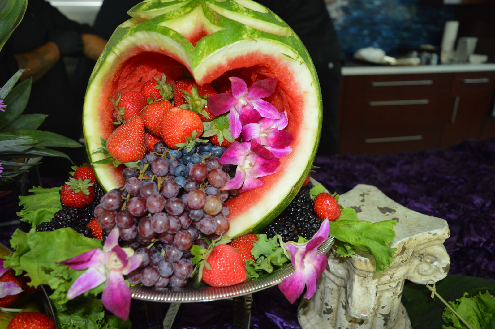 Nikon D3200 sample photo. Buffet, food, grapes, watermelon photography