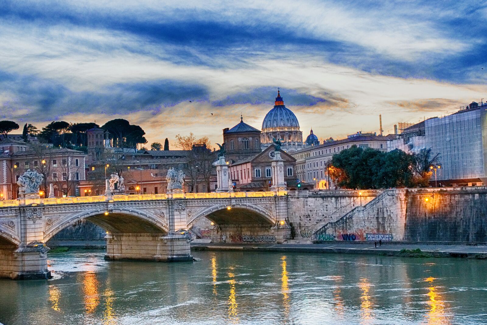 Nikon D5300 sample photo. Tiber bridge, rome, bridge photography
