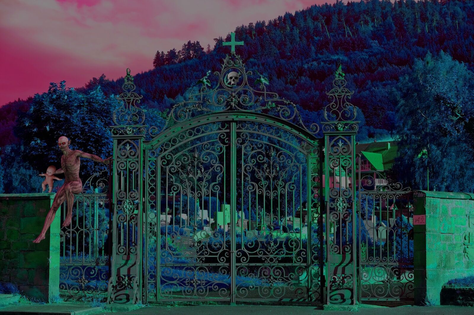 Fujifilm XF 18-55mm F2.8-4 R LM OIS sample photo. Demon, cemetery, graveyard photography