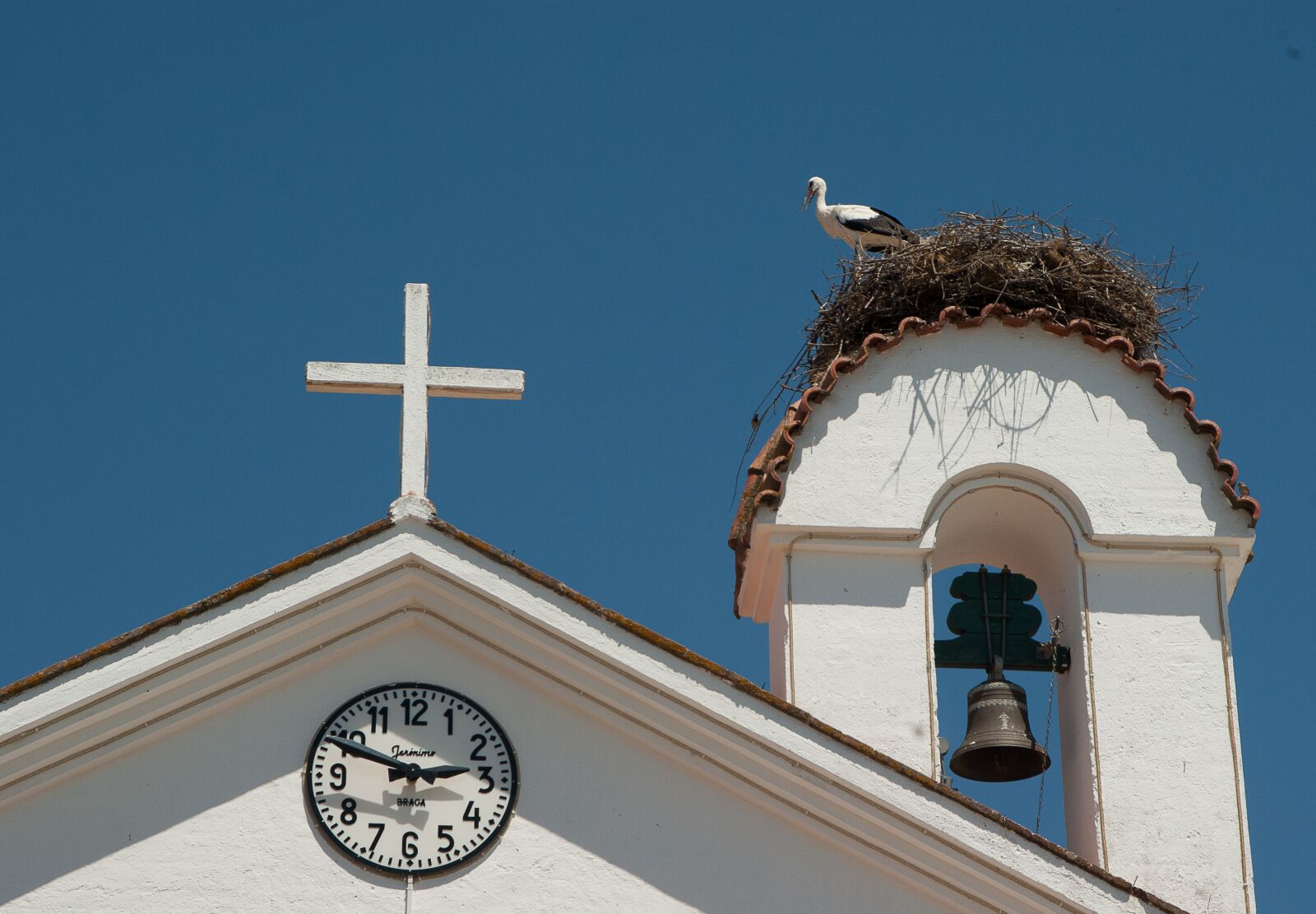 Pentax K10D sample photo. Portugal, church, nest photography