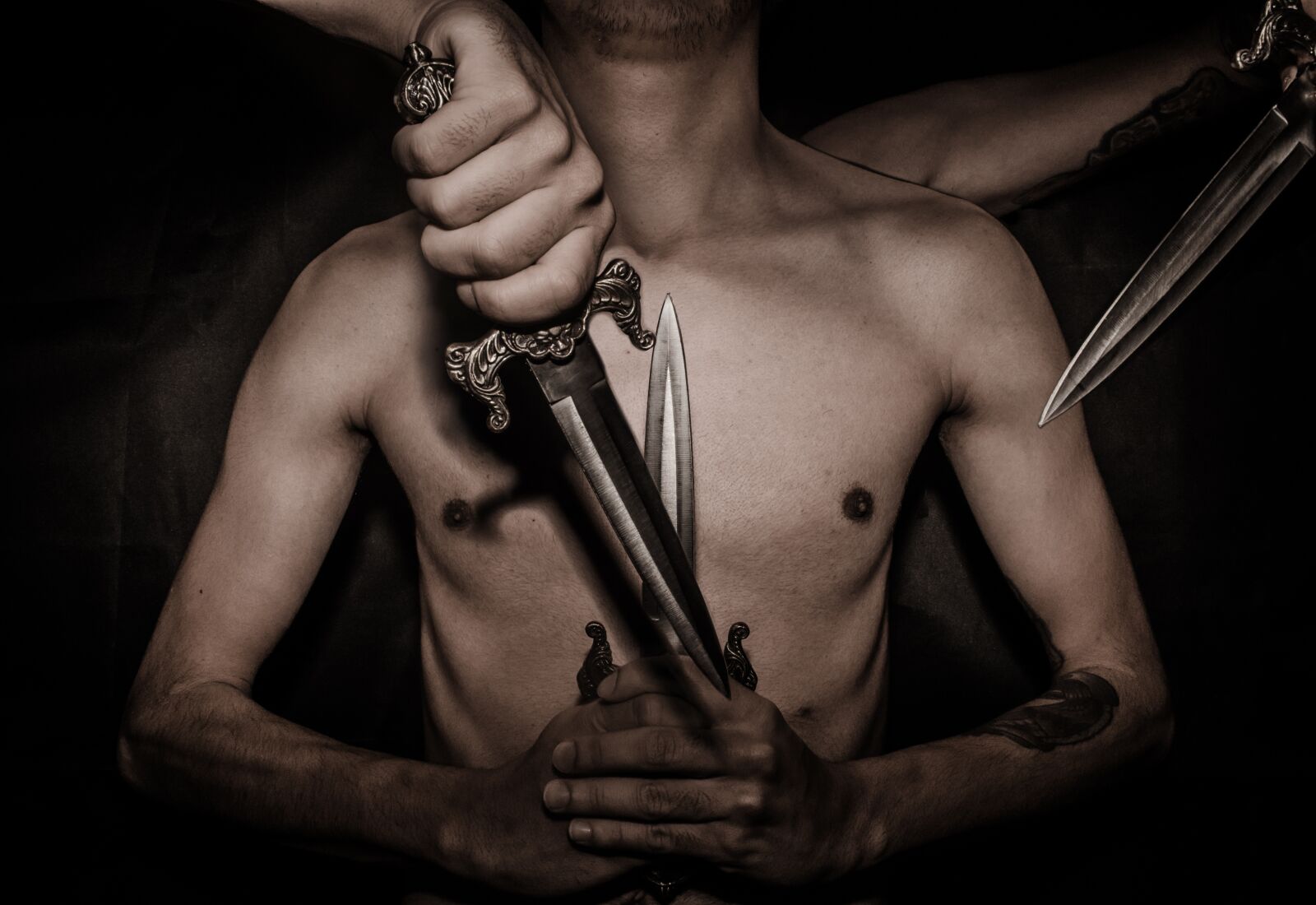 Nikon D5100 sample photo. Dagger, knife, dark photography
