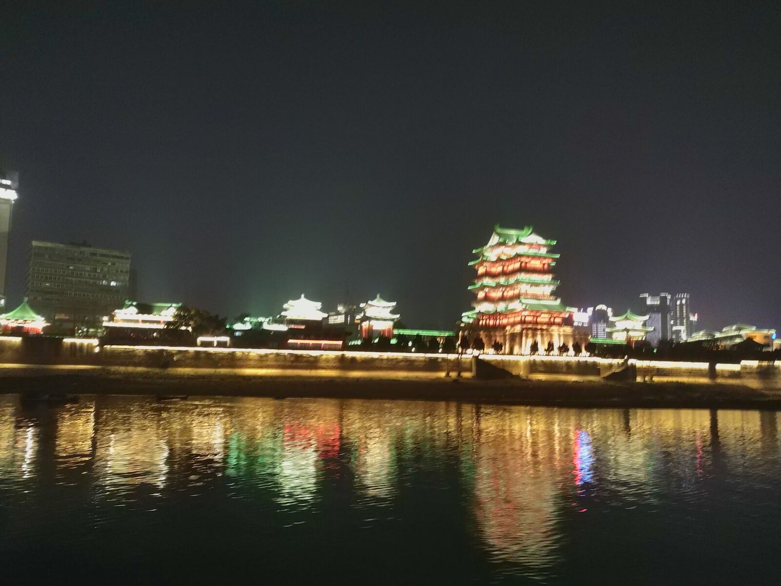Xiaomi MI 5s Plus sample photo. Night, pavilion, river photography