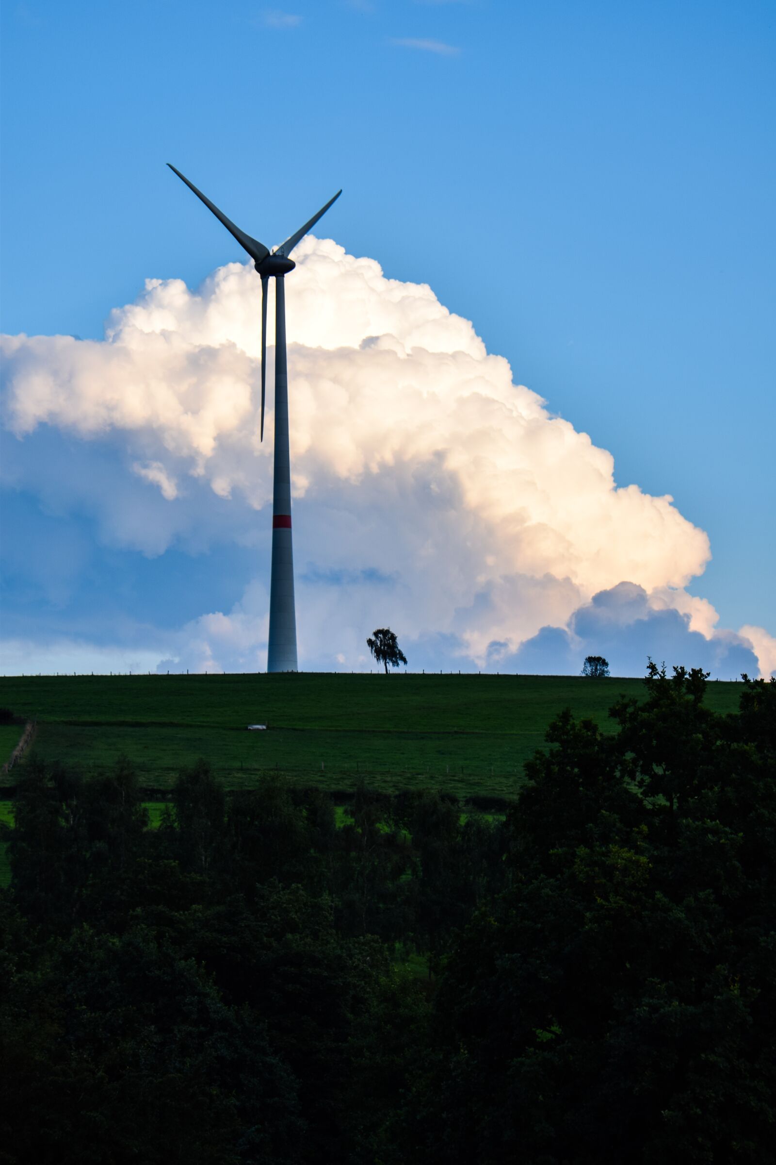 Nikon D5300 sample photo. Wind mill, clouds, green photography