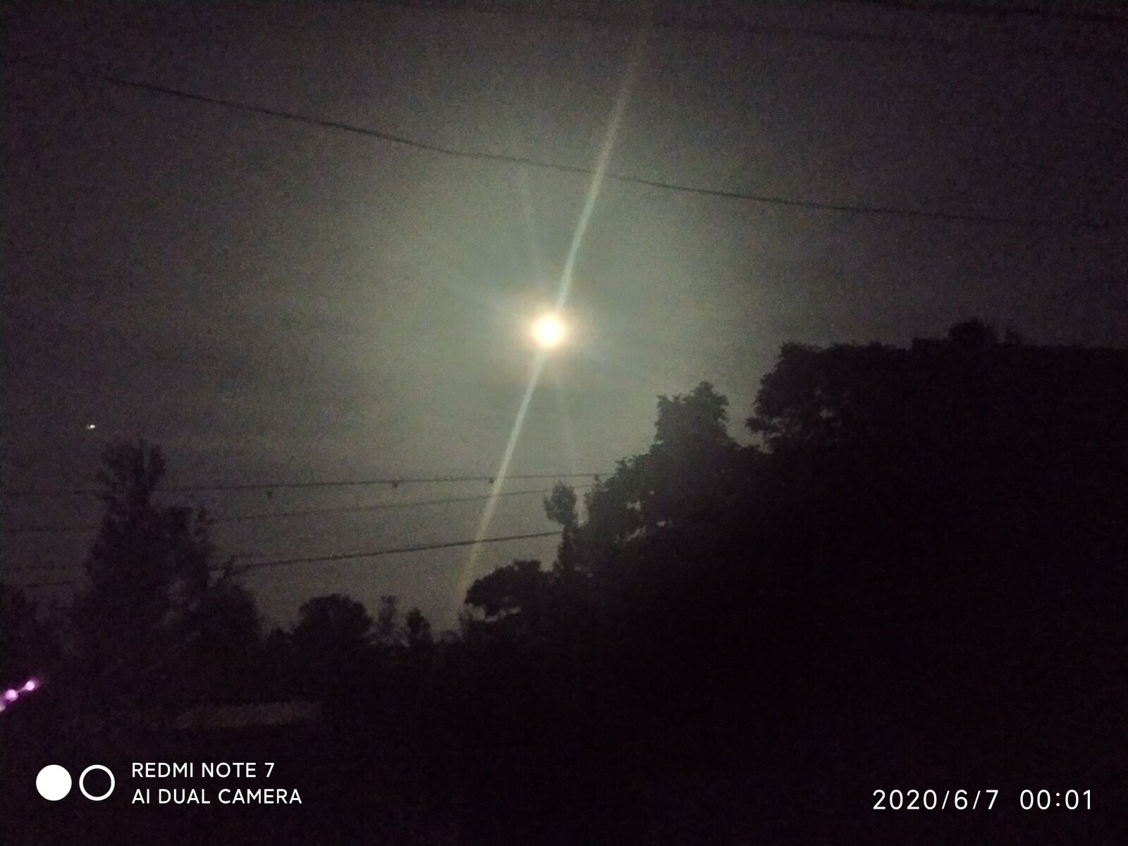 Xiaomi Redmi Note 7 sample photo. Moon, the dark night photography