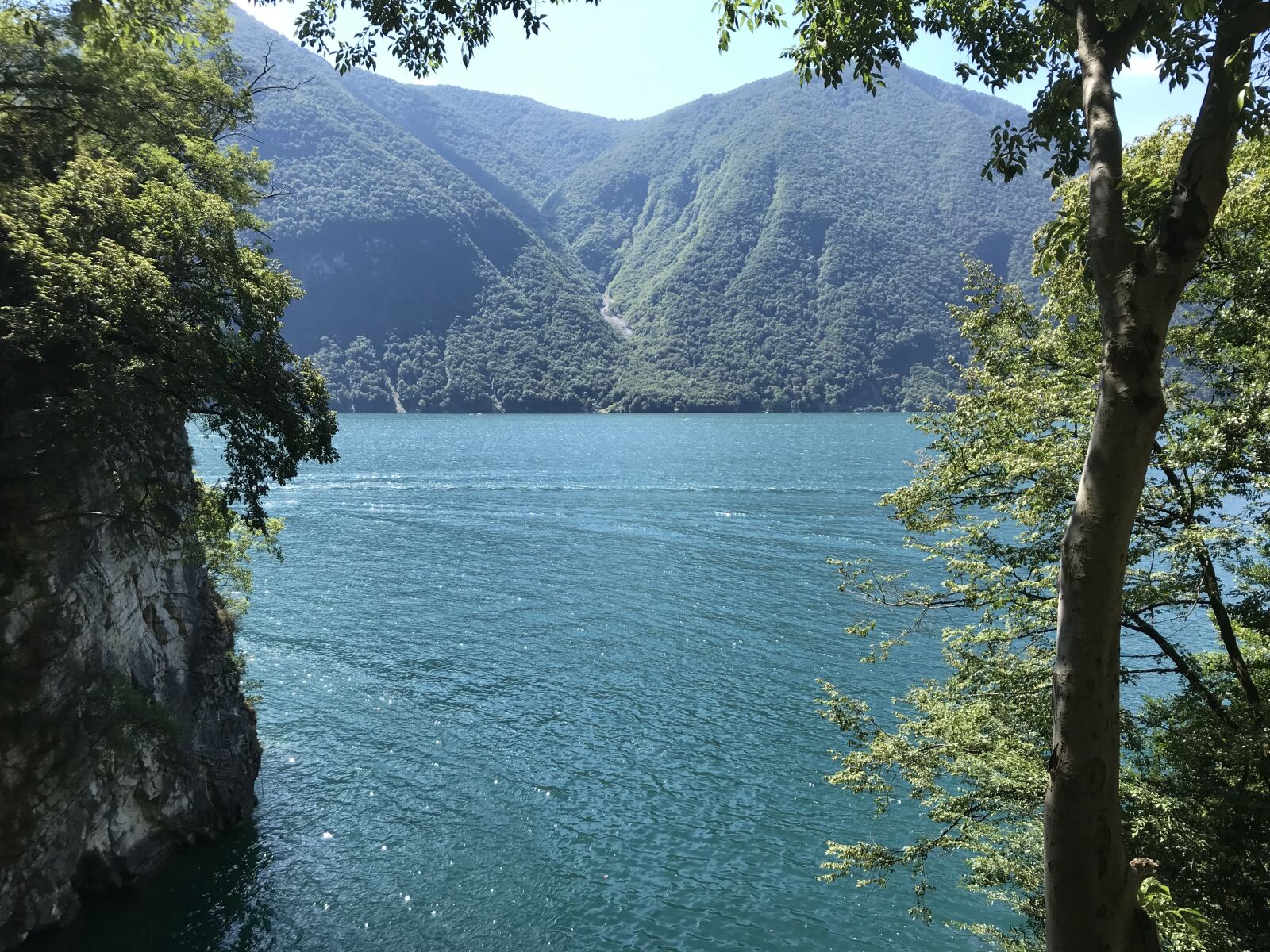 iPhone 7 back camera 3.99mm f/1.8 sample photo. Towards gandria, alpine route photography