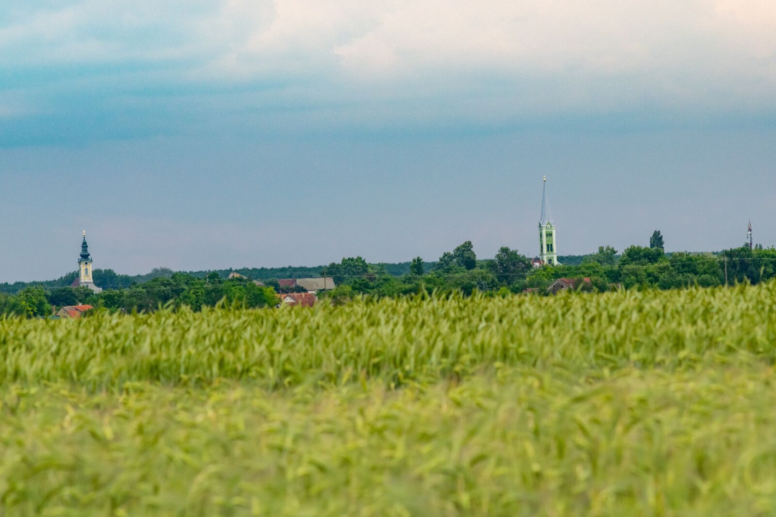 Nikon D3300 sample photo. Village, church tower, landscape photography
